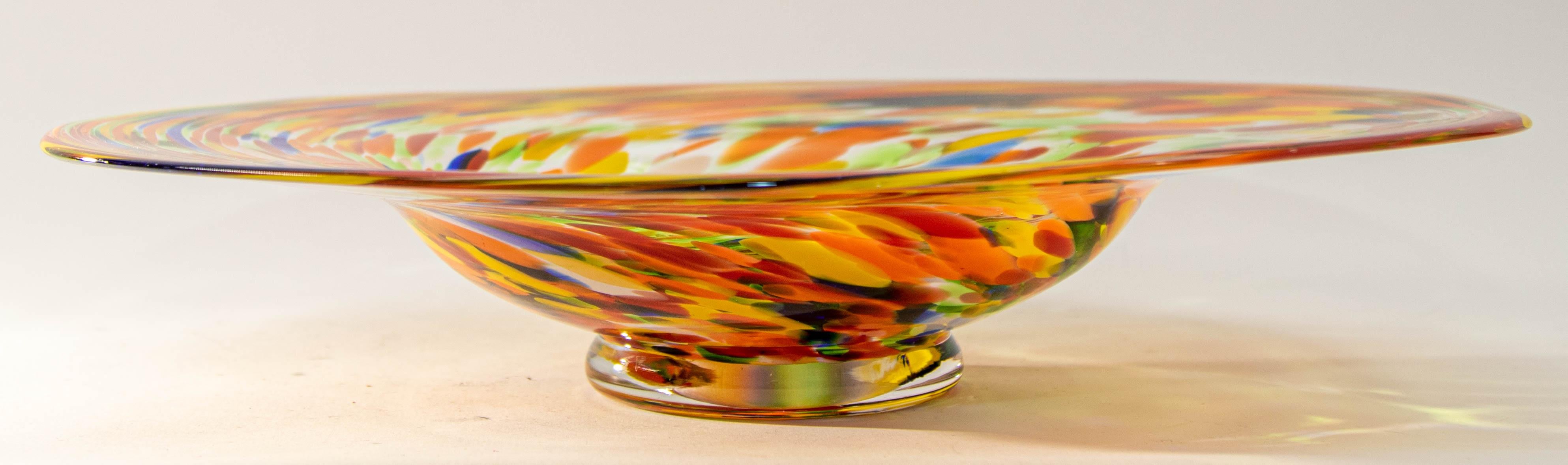 1960s Murano Millefiori Rainbow Colors Italian Art Glass Large Bowl 2