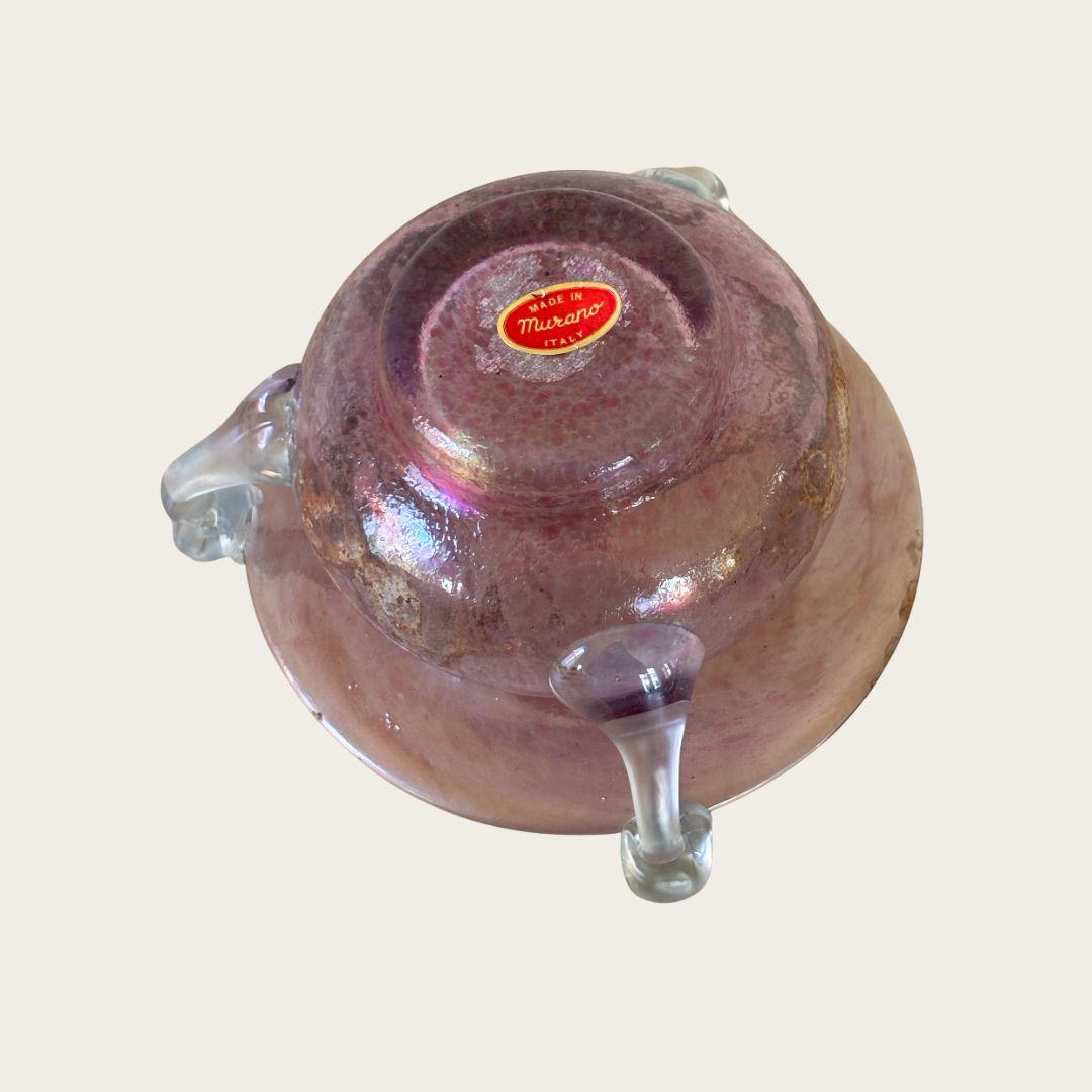 Metà XX secolo Ciotola in vetro soffiato a mano di Murano del 1960 in vendita