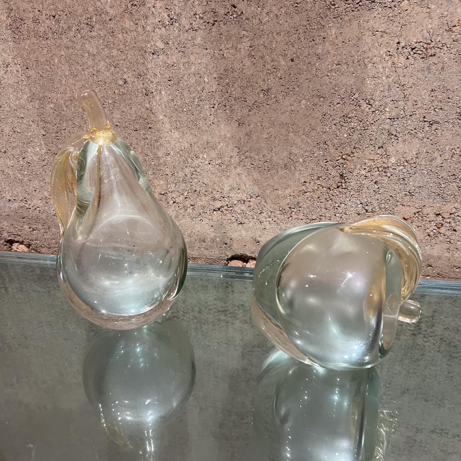 1960s Murano Sommerso Art Glass Apple Pear Bookends Italy For Sale 2