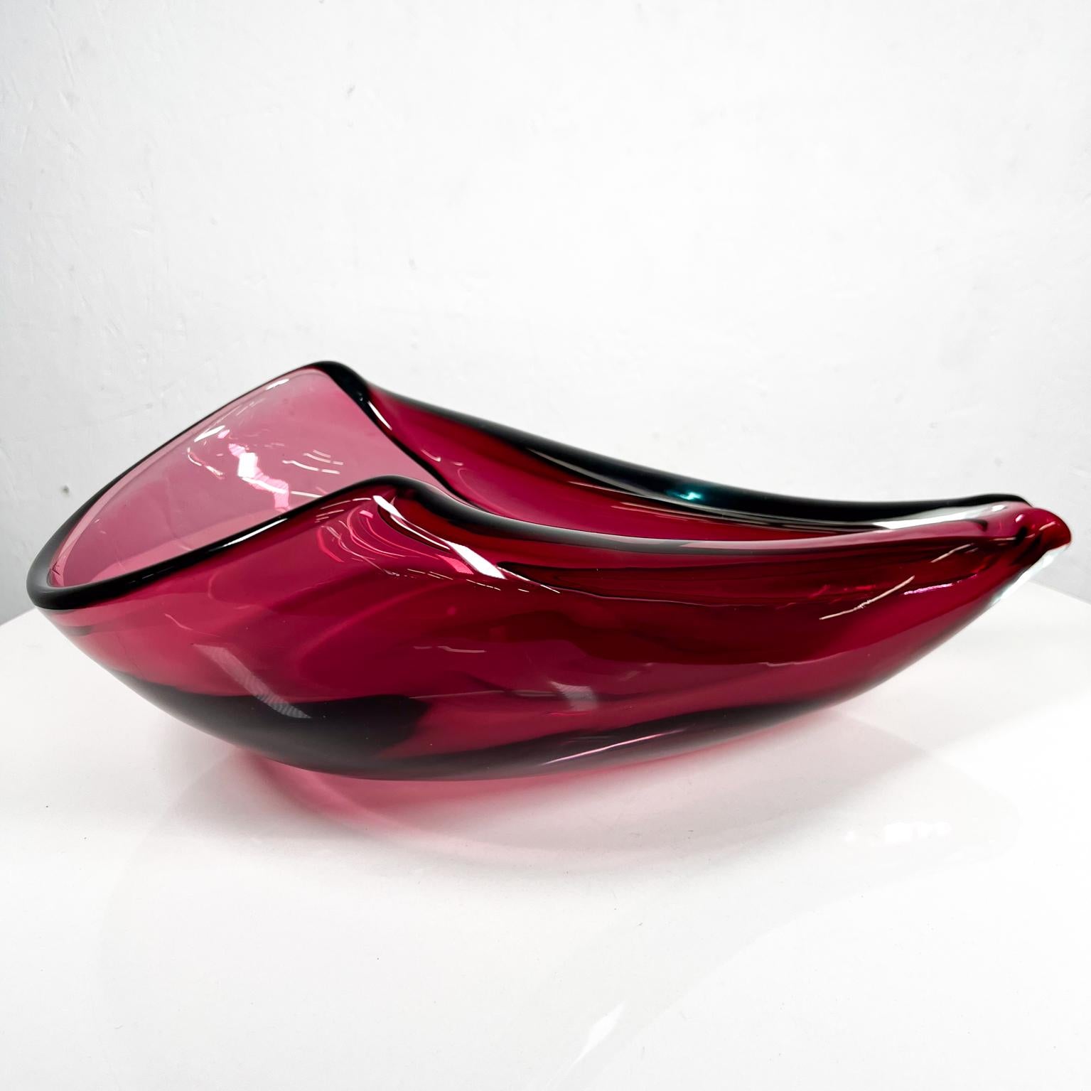 1960s Murano Sommerso Bowl Art Glass Organic Modernist Design Italy For Sale 4