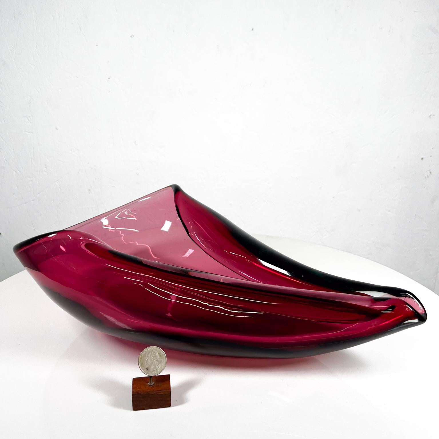Mid-Century Modern 1960s Murano Sommerso Bowl Art Glass Organic Modernist Design Italy For Sale