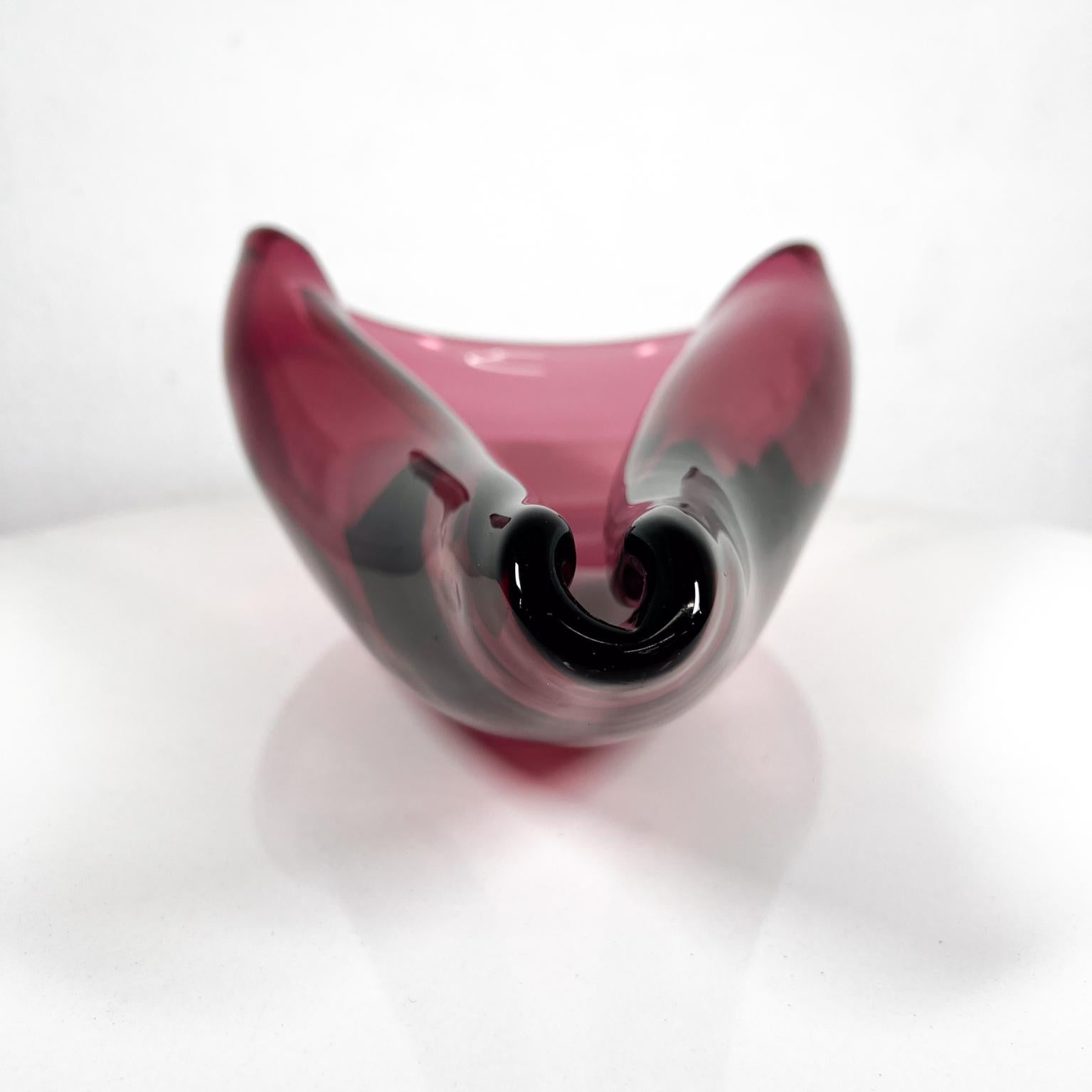 Italian 1960s Murano Sommerso Bowl Art Glass Organic Modernist Design Italy For Sale