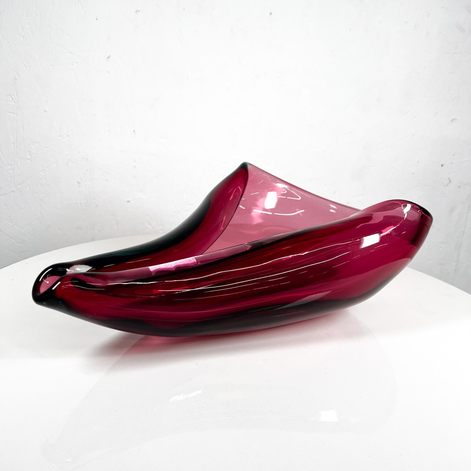 1960s Murano Sommerso Bowl Art Glass Organic Modernist Design Italy In Good Condition For Sale In Chula Vista, CA