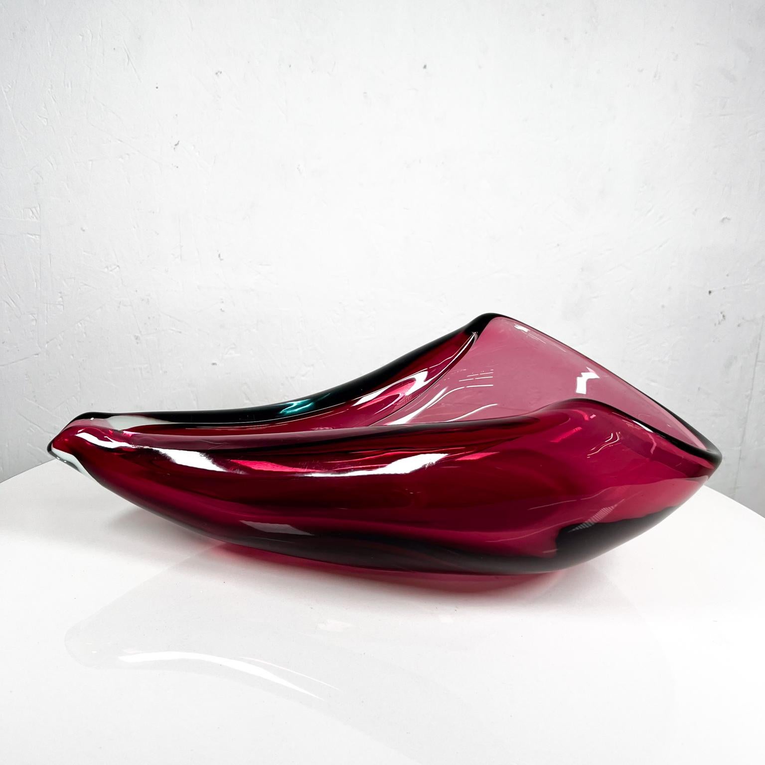 20th Century 1960s Murano Sommerso Bowl Art Glass Organic Modernist Design Italy For Sale