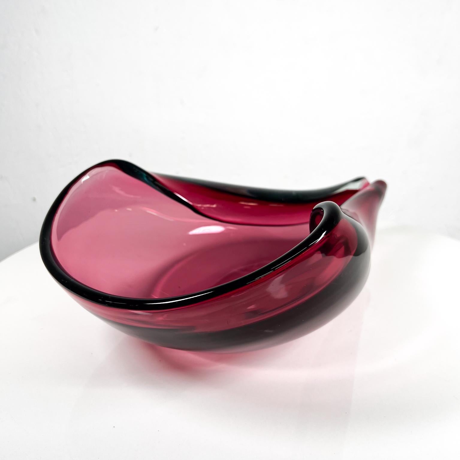 1960s Murano Sommerso Bowl Art Glass Organic Modernist Design Italy For Sale 3