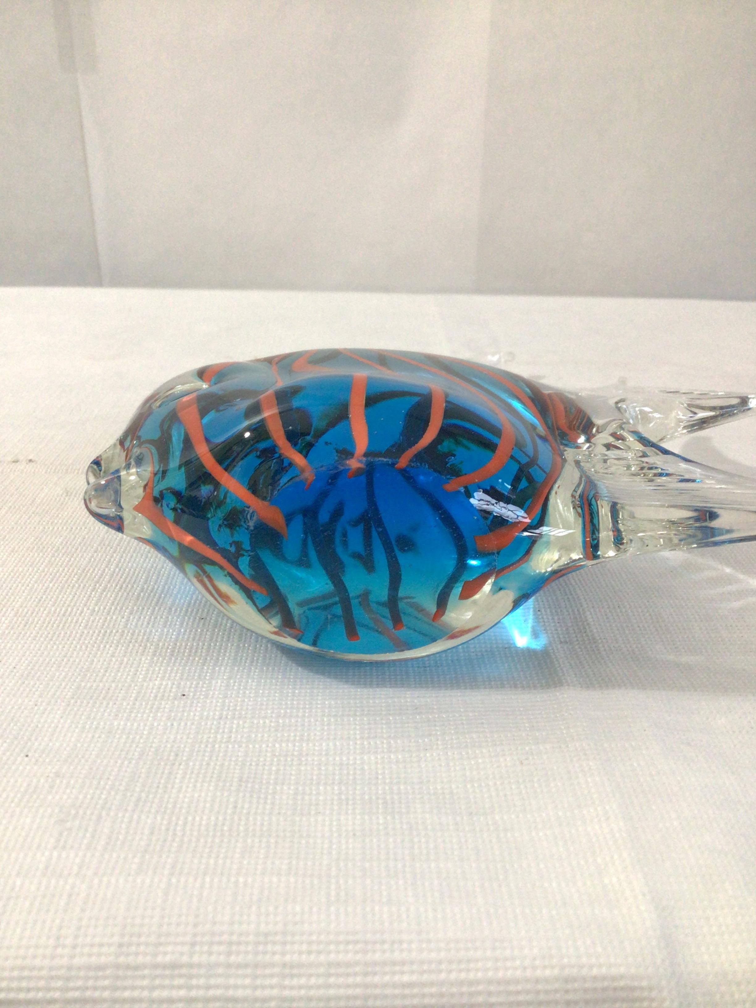 1960s Murano Style Colorful Art Glass Angel Fish For Sale 5