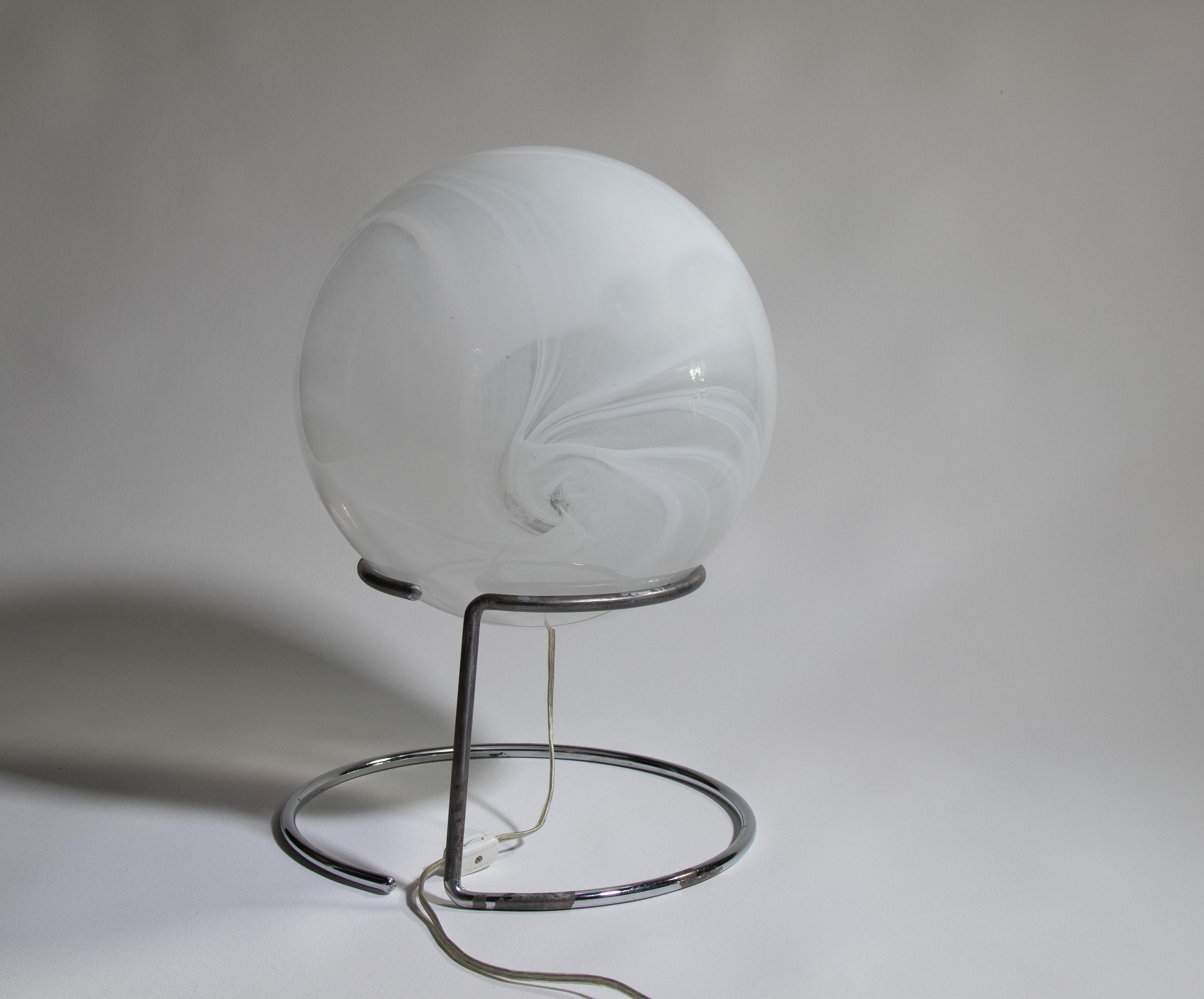 1960s Murano Style Eyeball Orb Lamp Chrome and Art Glass after Gino Sarfatti For Sale 1