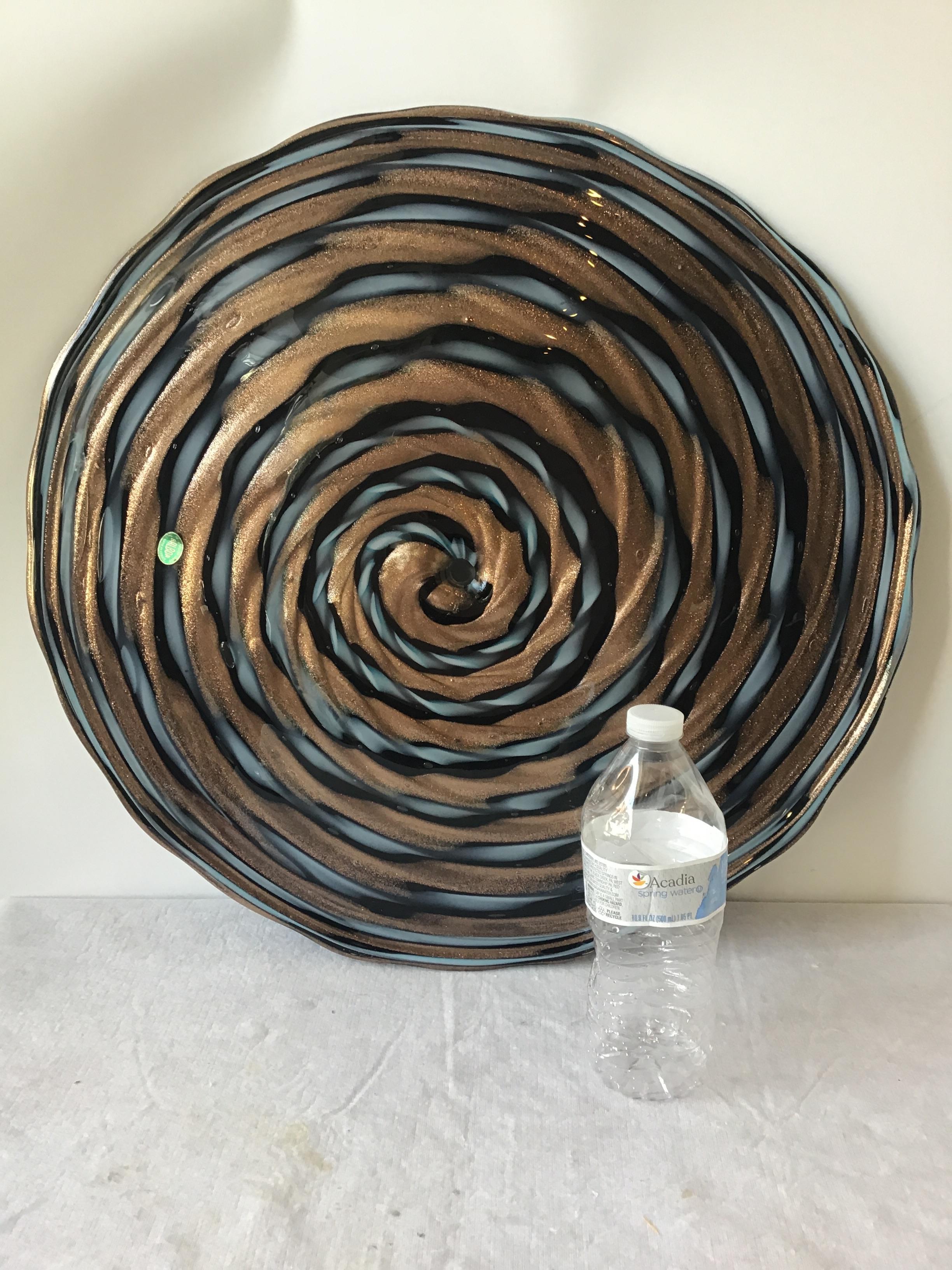 1960s Murano glass tabletop by Balboa. Can also be used to make into a light fixture.
   