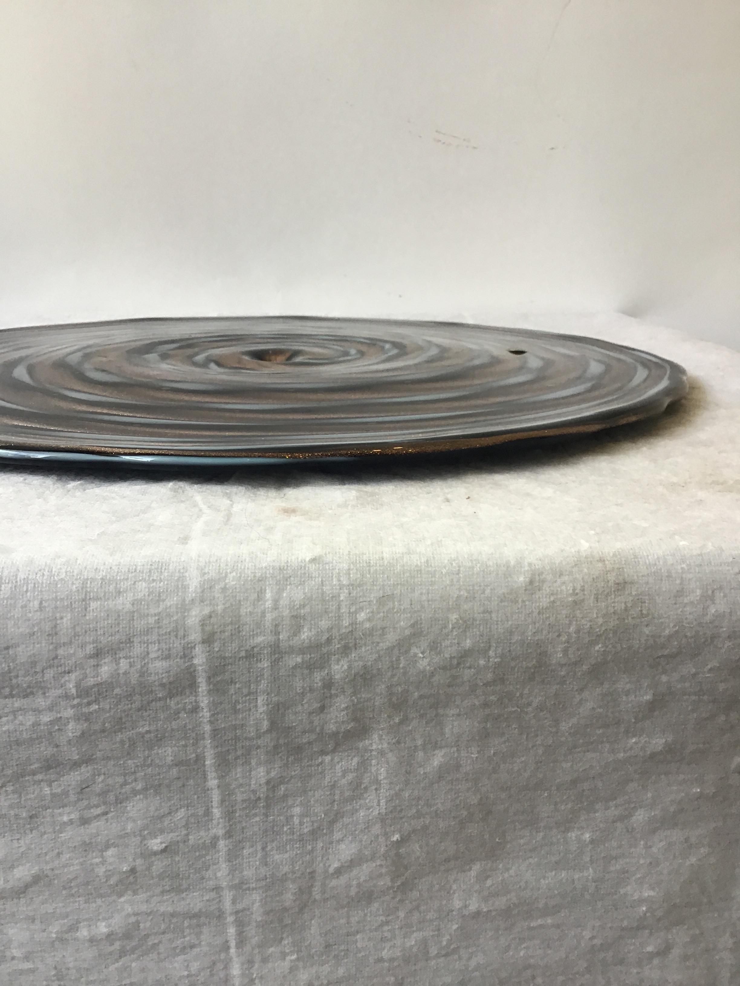 Verre d'art Plateau de table en verre tourbillonné de Murano des années 1960, signé Balboa en vente