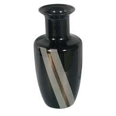1960s Murano Vase, Tapio Wirkkala for Venini Attributable, Black Murano glass