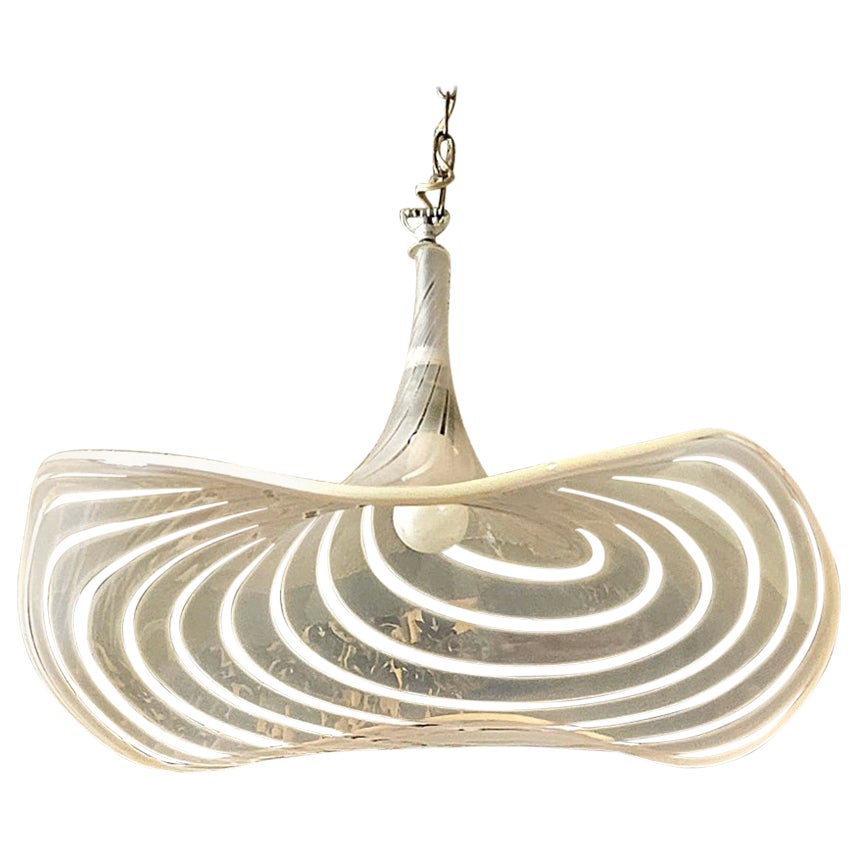 Ciondolo a spirale rosa chiaro di Murano del 1960 da 26 pollici in vendita