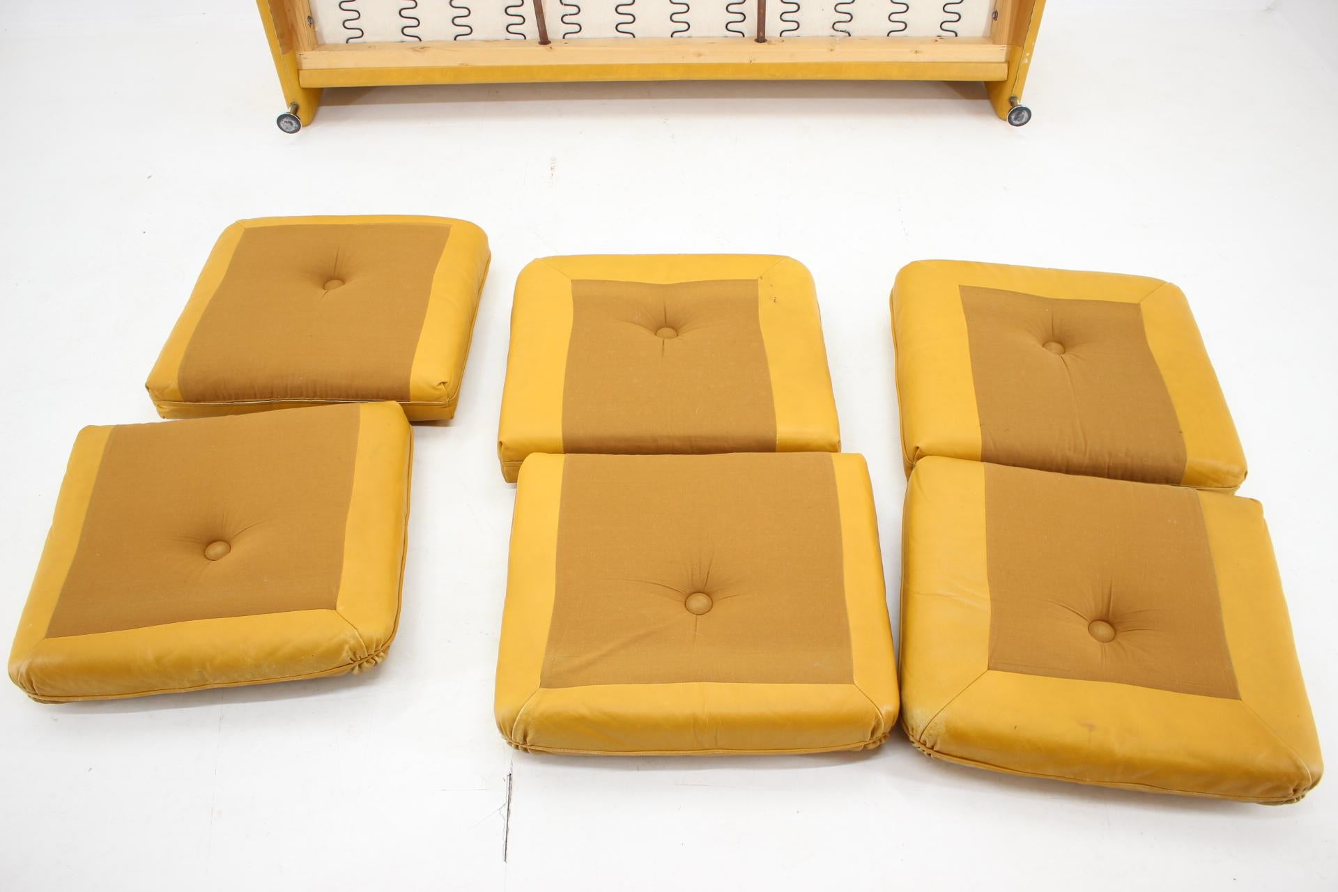 1960s Myrskylä Oy Leather Three Seater Sofa, Finland 5