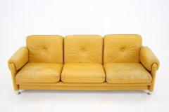 1960s Myrskylä Oy Leather Three Seater Sofa, Finland