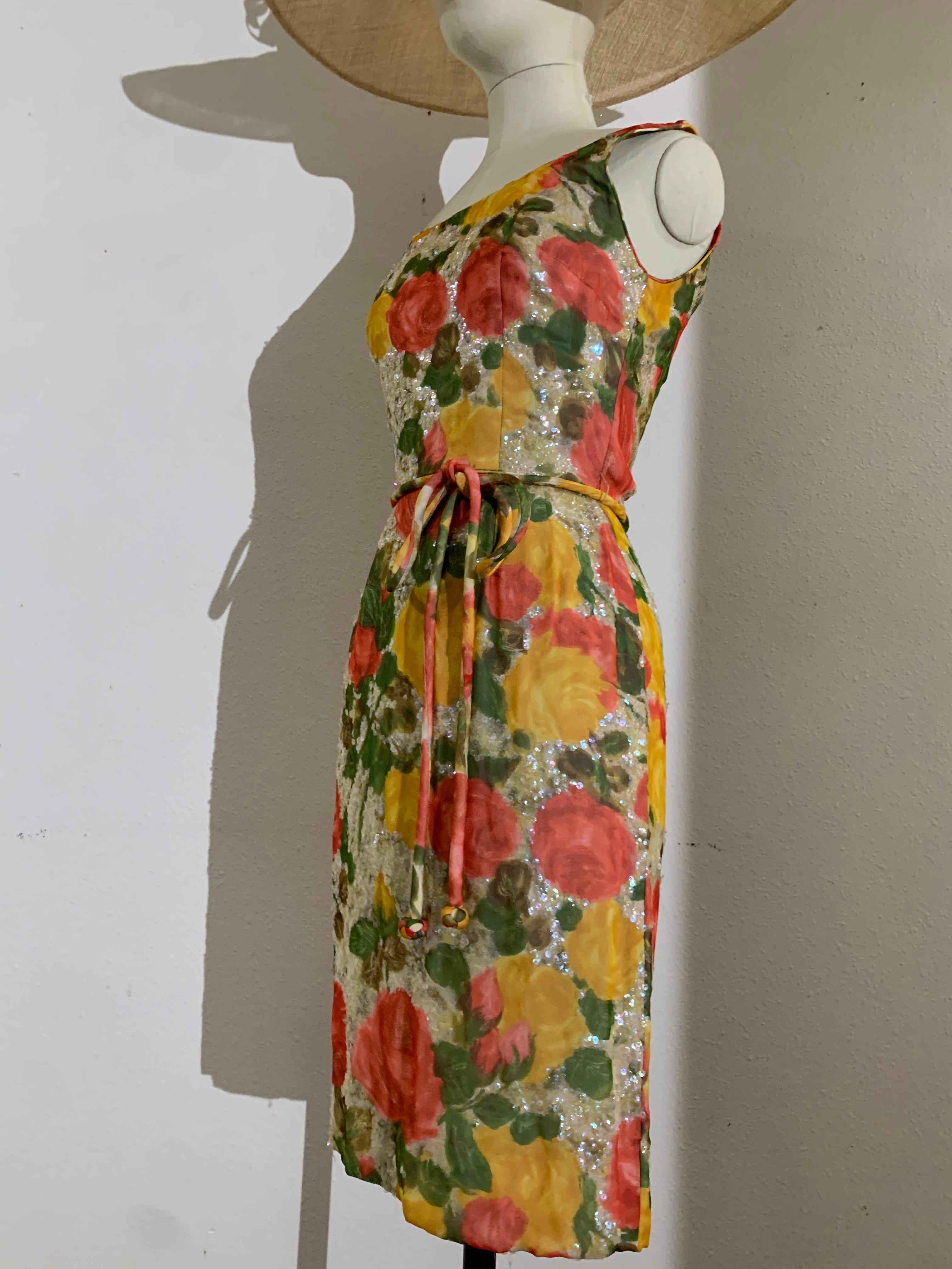 Vestido tubo de gasa de seda con estampado 