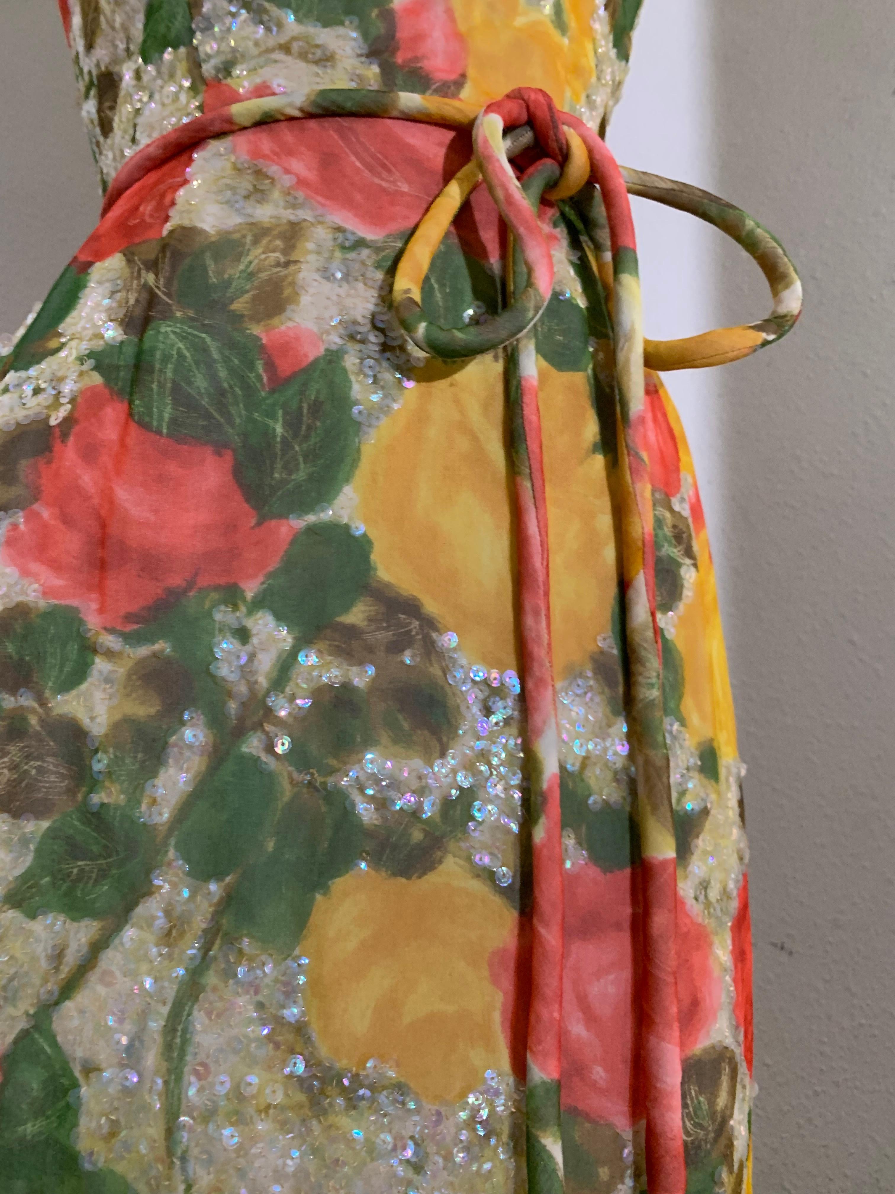 Vestido tubo de gasa de seda con estampado 