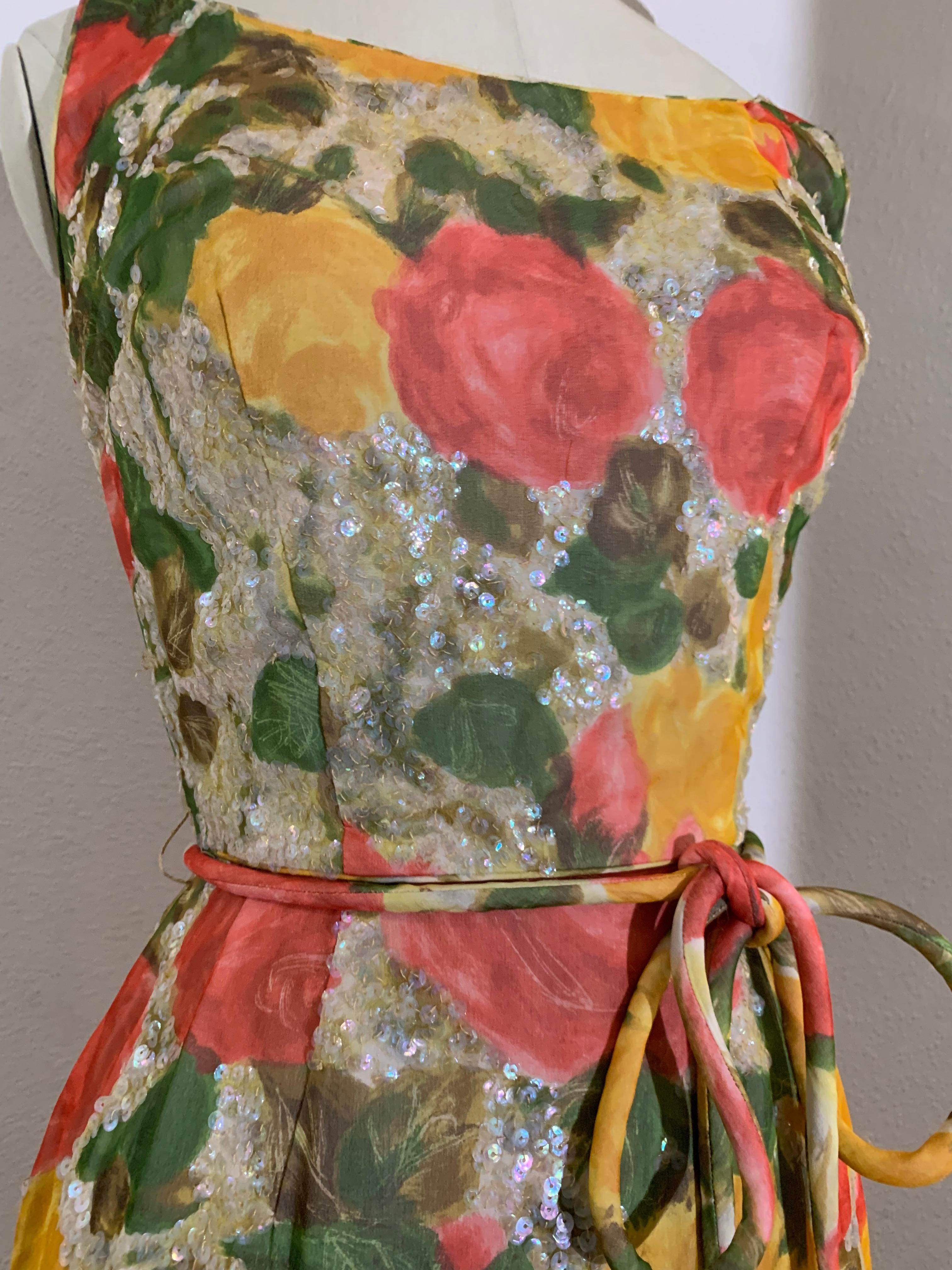 Vestido tubo de gasa de seda con estampado 