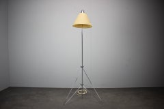 1960s Napako Giraffe Floor Lamp in Chrome by Josef Hůrka with Handmade Parchment