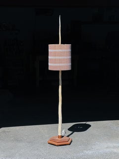 1960s Narwhal Tusk Floor Lamp in teak and copper