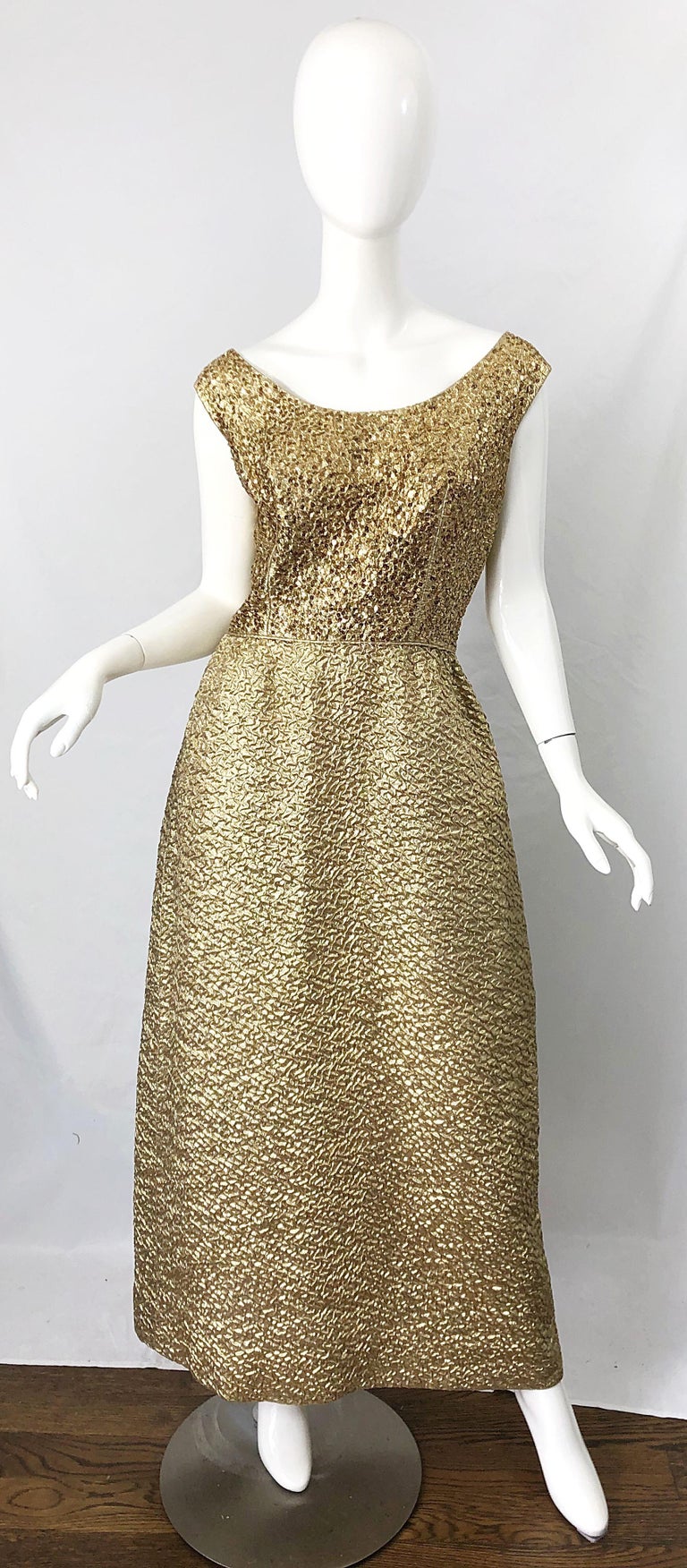 white christmas dresses VINTAGE '50s GOLD BROCADE PARTY DRESS ADORNED WITH ROSES & BOW WITH AT –  Vintage Clothing & Fashions