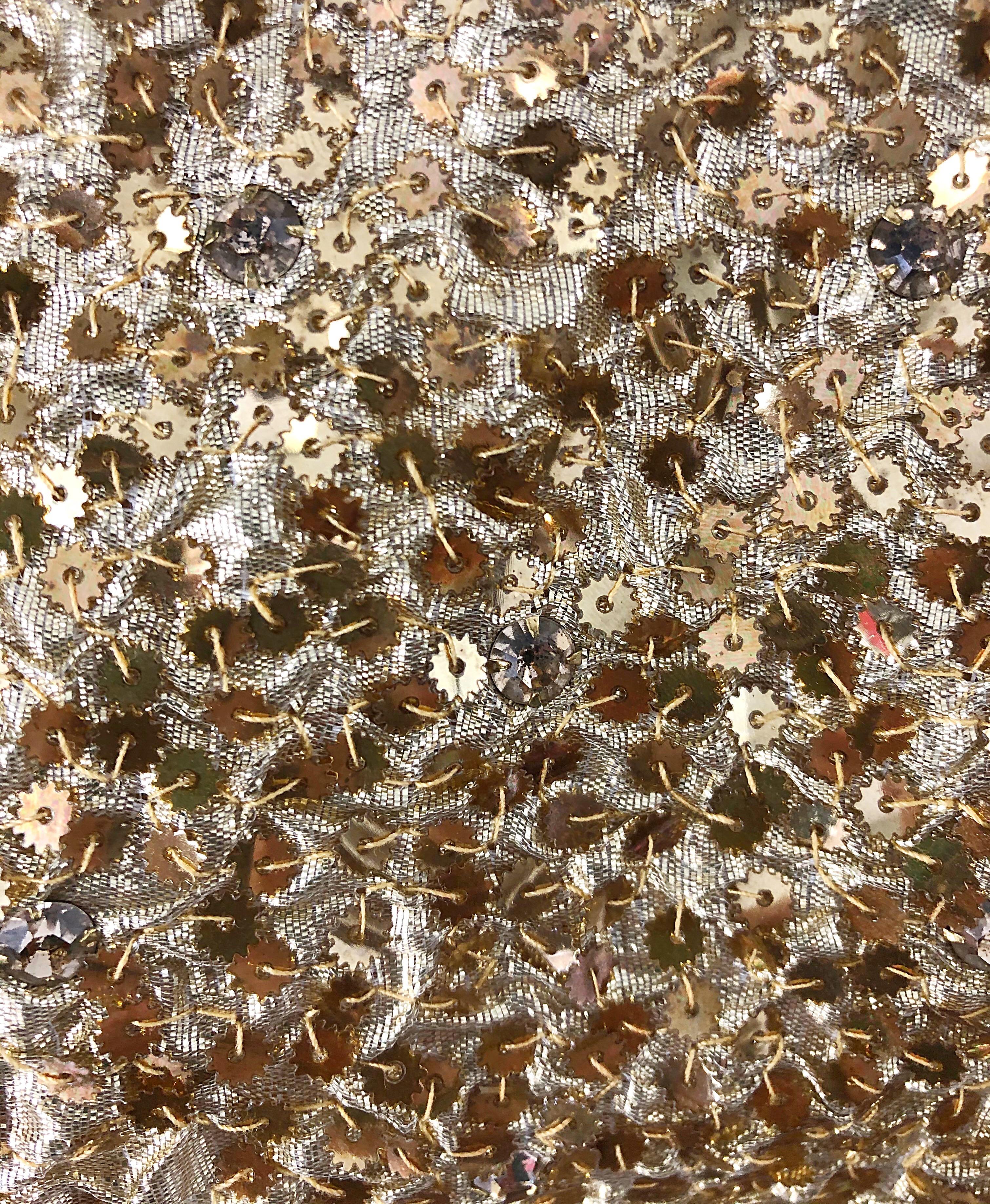 Abito da sera vintage anni '60 di Nat Kaplan con strass incrostati di paillettes in vendita 1