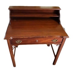 1960s National Mt Airy Mahogany Chippendale Writing Desk