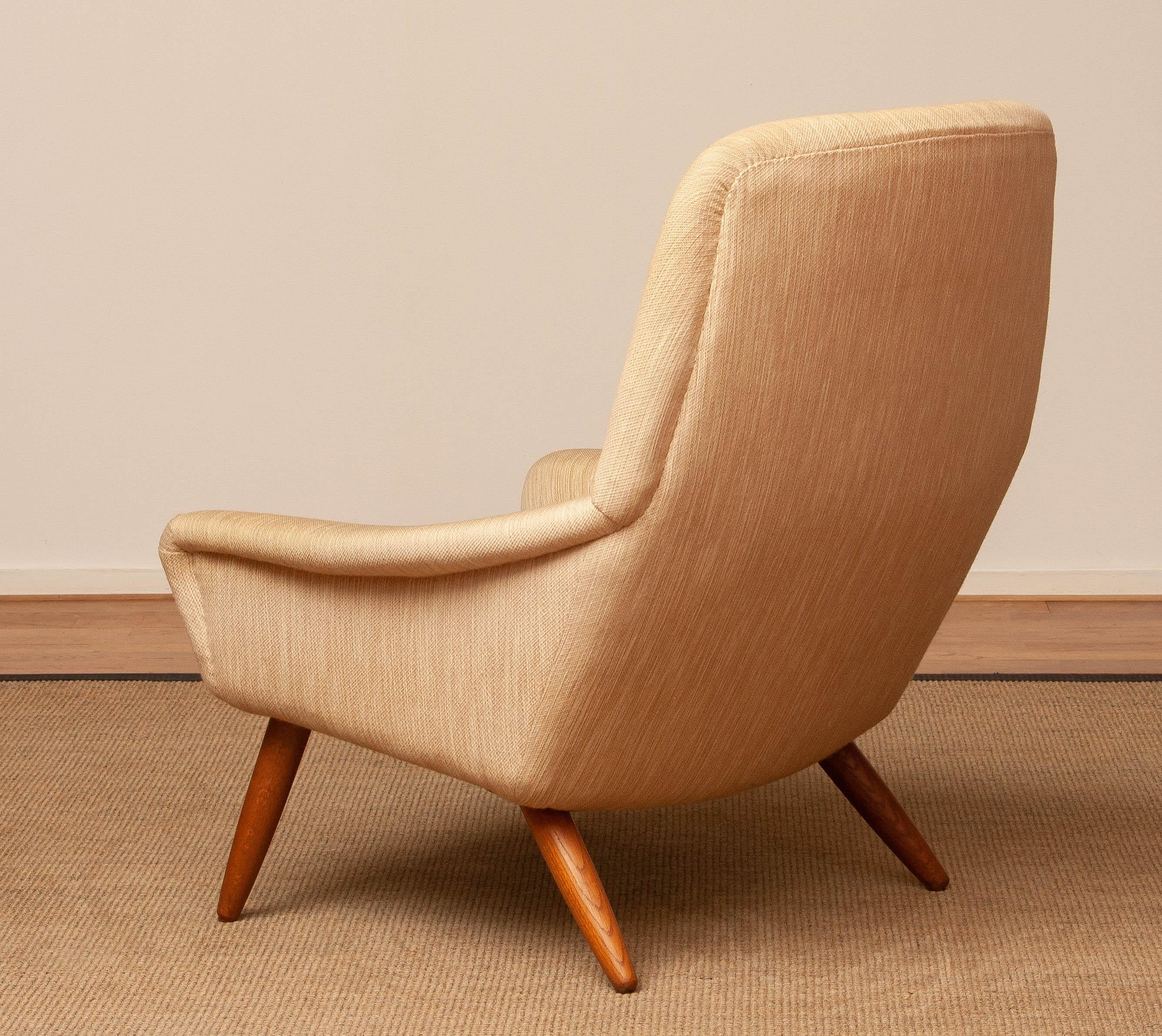 Danish 1960s Natural High Back Lounge Chair by Leif Hansen for Kronen in Denmark For Sale