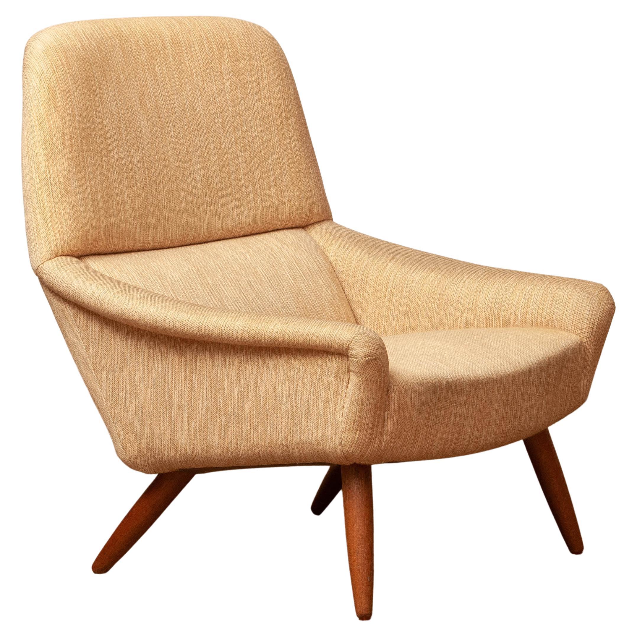 1960s Natural High Back Lounge Chair by Leif Hansen for Kronen in Denmark For Sale