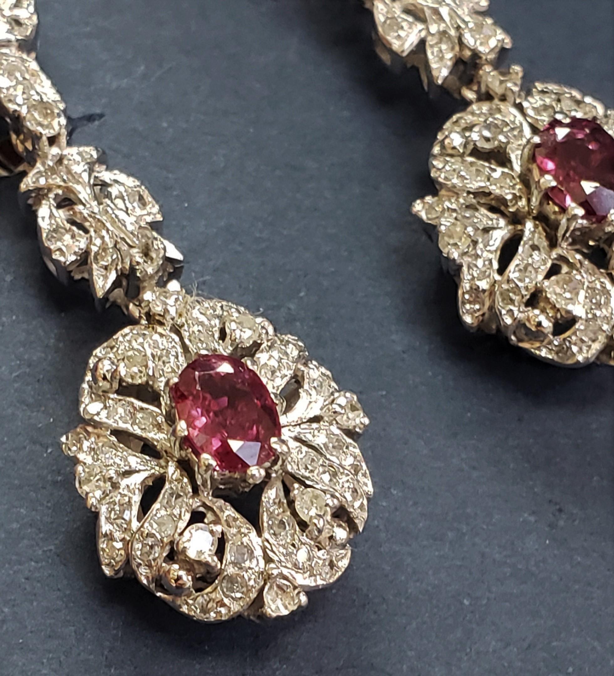 1960's Natural Ruby & Diamond Earring/Ring Set 14K For Sale 10