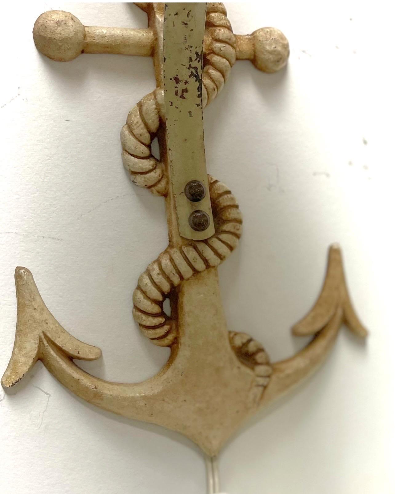 Appliques nautiques en métal à corde et ancre des années 1960 avec nouveaux abat-jours en vente 4