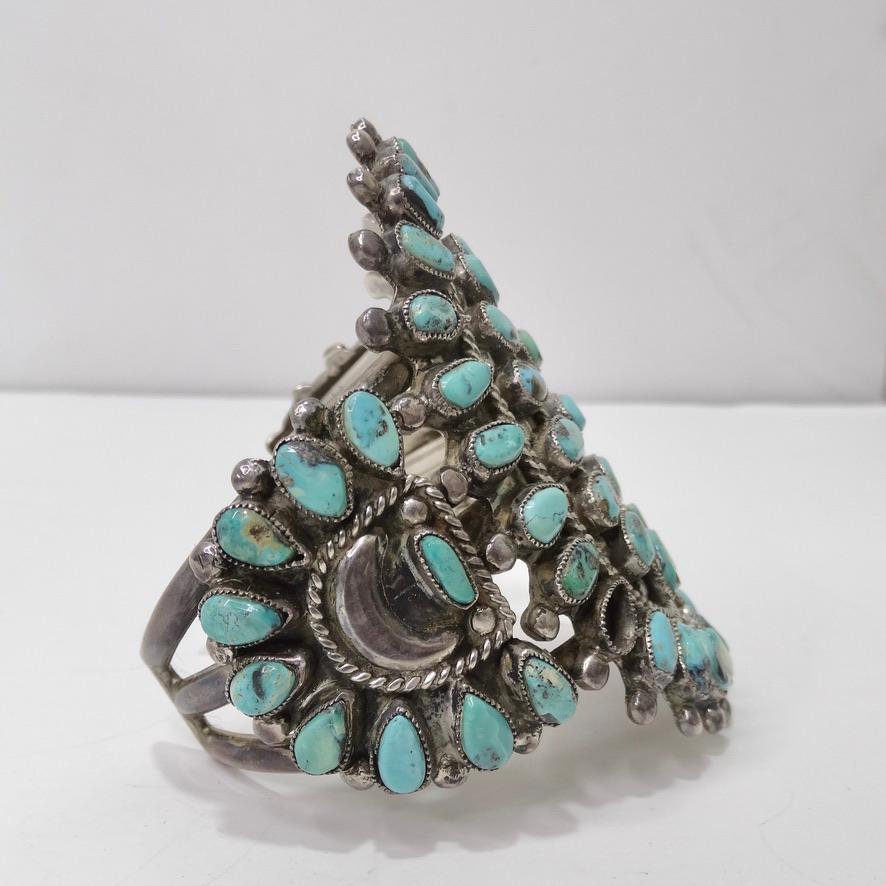 1960s Navajo Sterling Silver Turquoise Cuff In Good Condition In Scottsdale, AZ