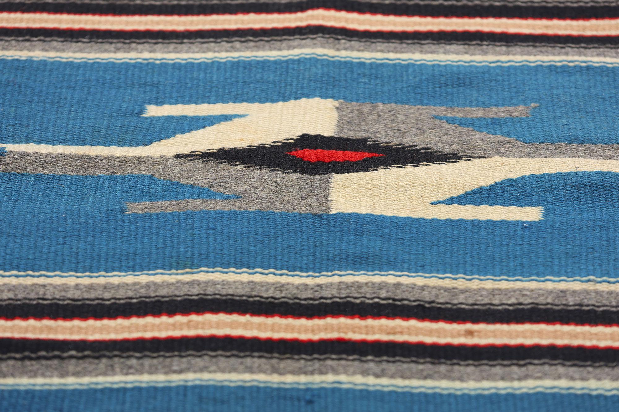Tissé à la main Tapis Chimayo du Nouveau-Mexique de style Navajo des années 1960 en vente