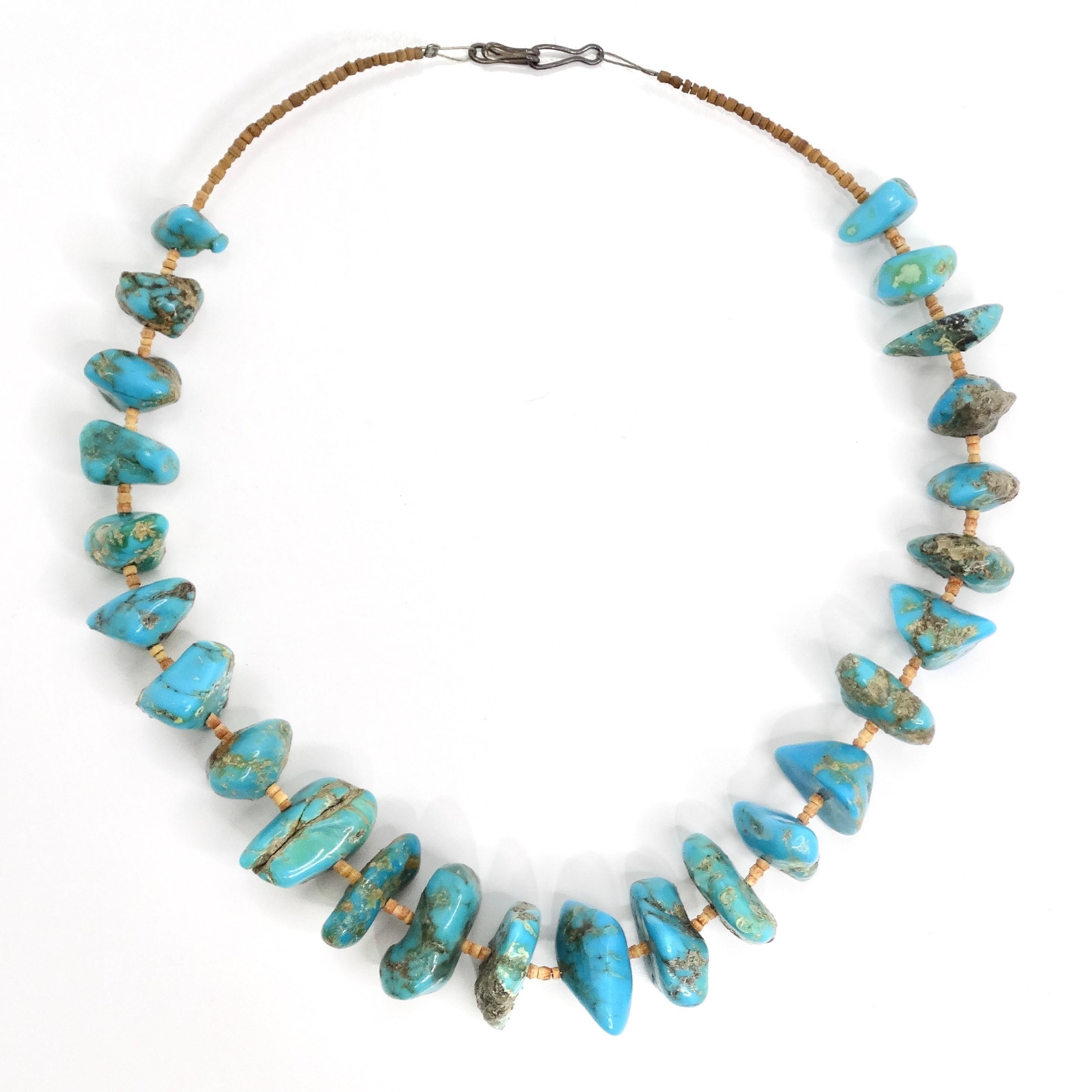 Uncut 1960s Navajo Turquoise Necklace For Sale