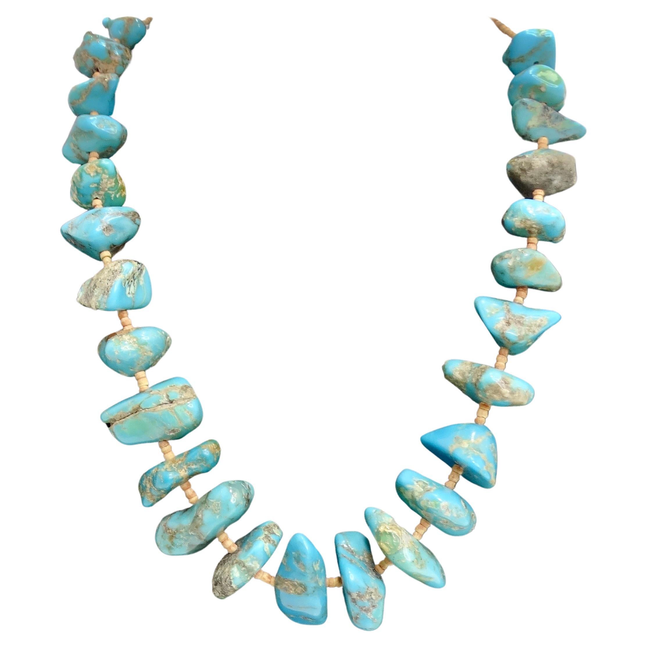 1960s Navajo Turquoise Necklace For Sale