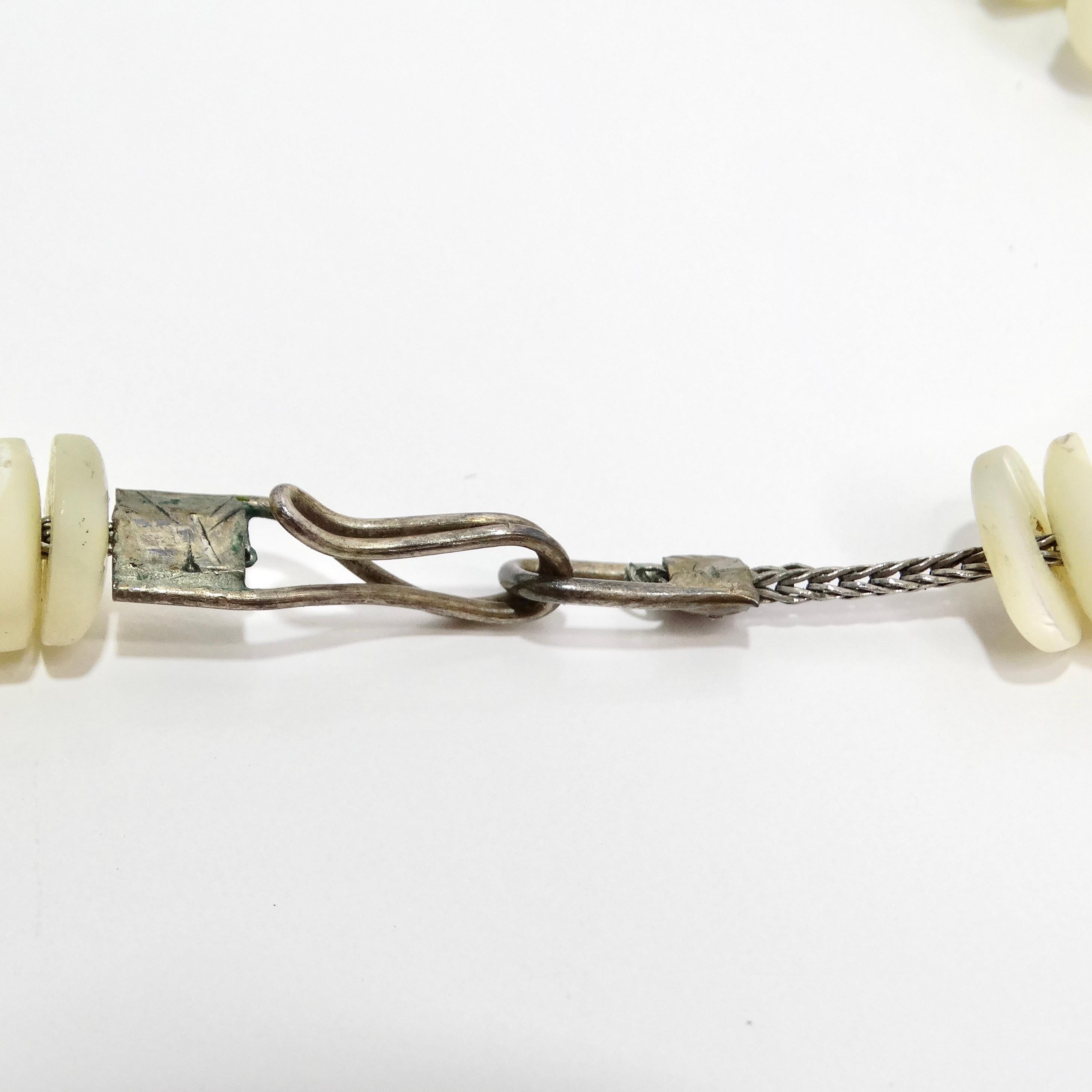 da uomo o donna Collana di perline con conchiglia turchese Navajo del 1960 in vendita