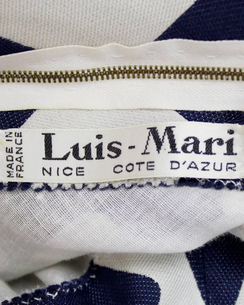 Women's 1960's Navy and White Cut-out Minidress