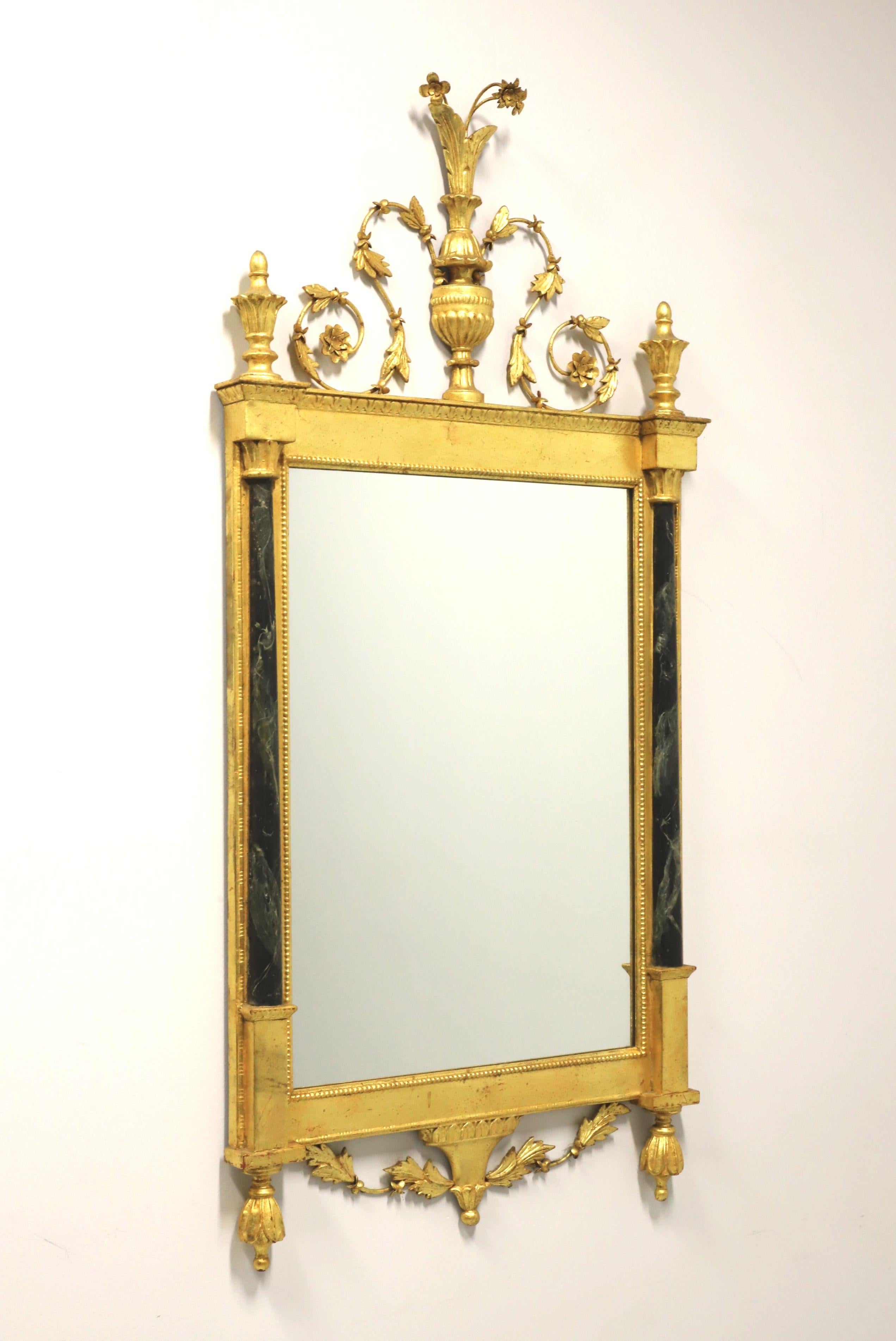 1960's Neoclassical Gold Gilt Foliate Wall Mirror with Marbleized Columns 5