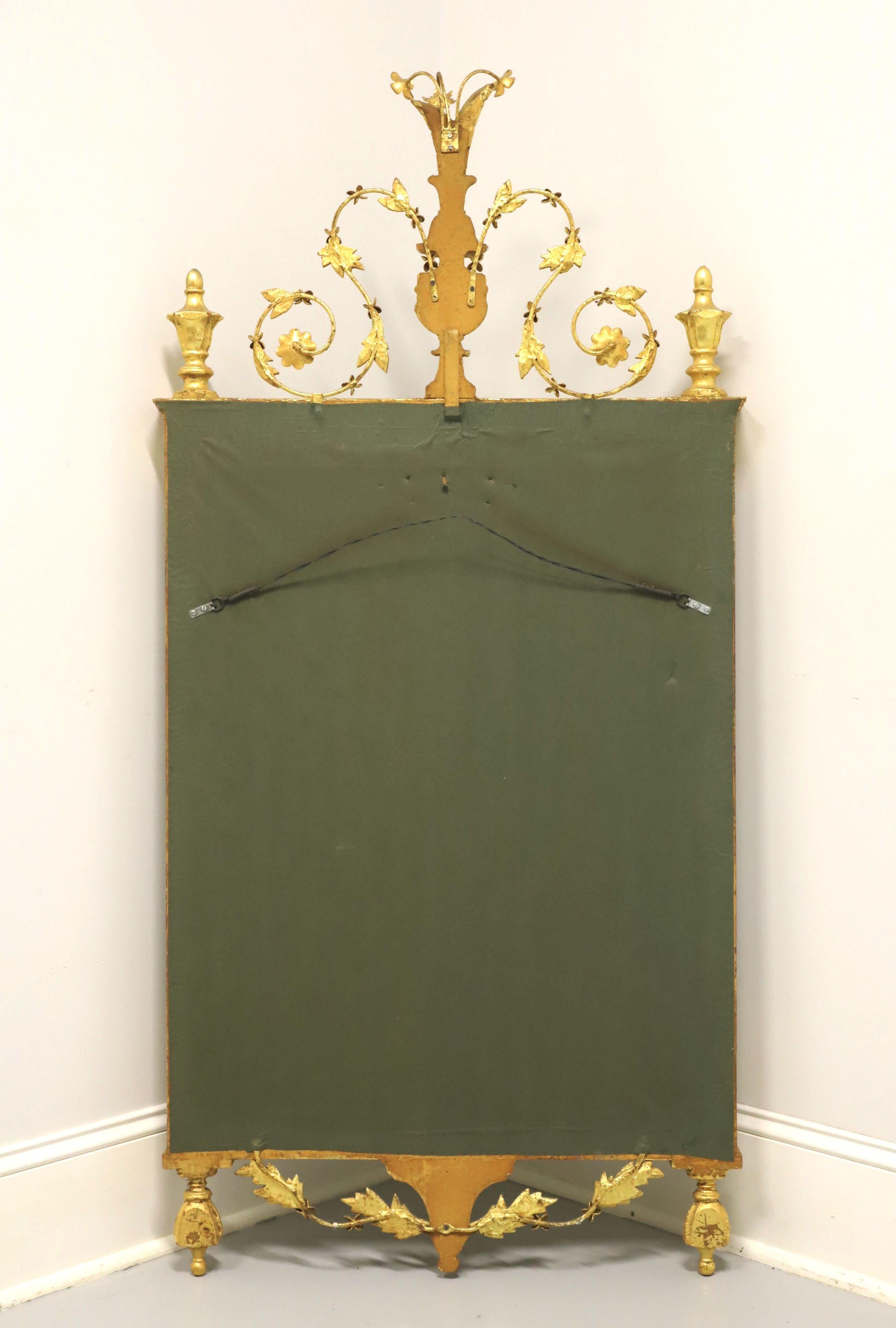 1960's Neoclassical Gold Gilt Foliate Wall Mirror with Marbleized Columns 4