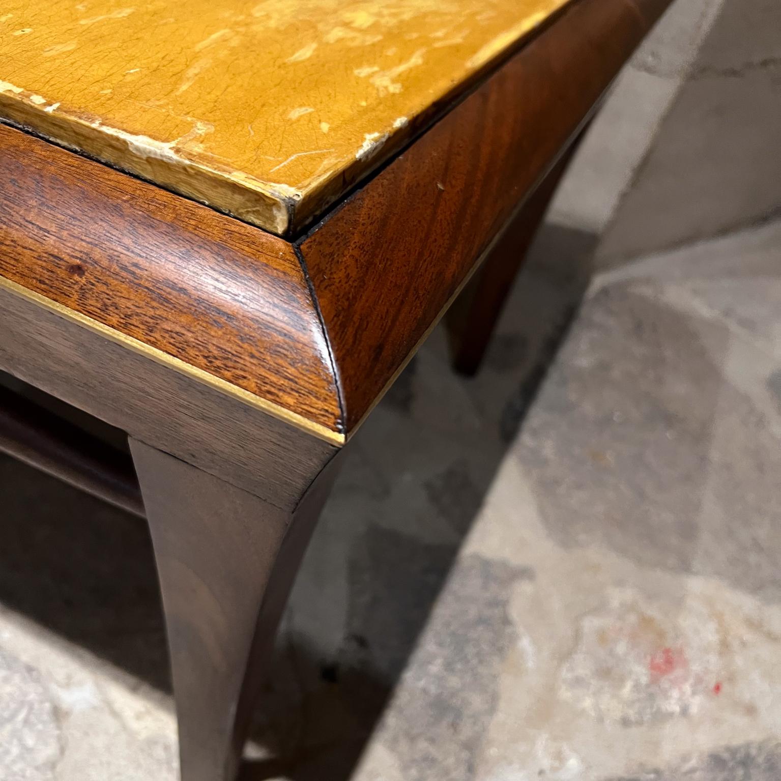 1960s Neoclassical Hand Painted Side Tables Mahogany Goatskin For Sale 4