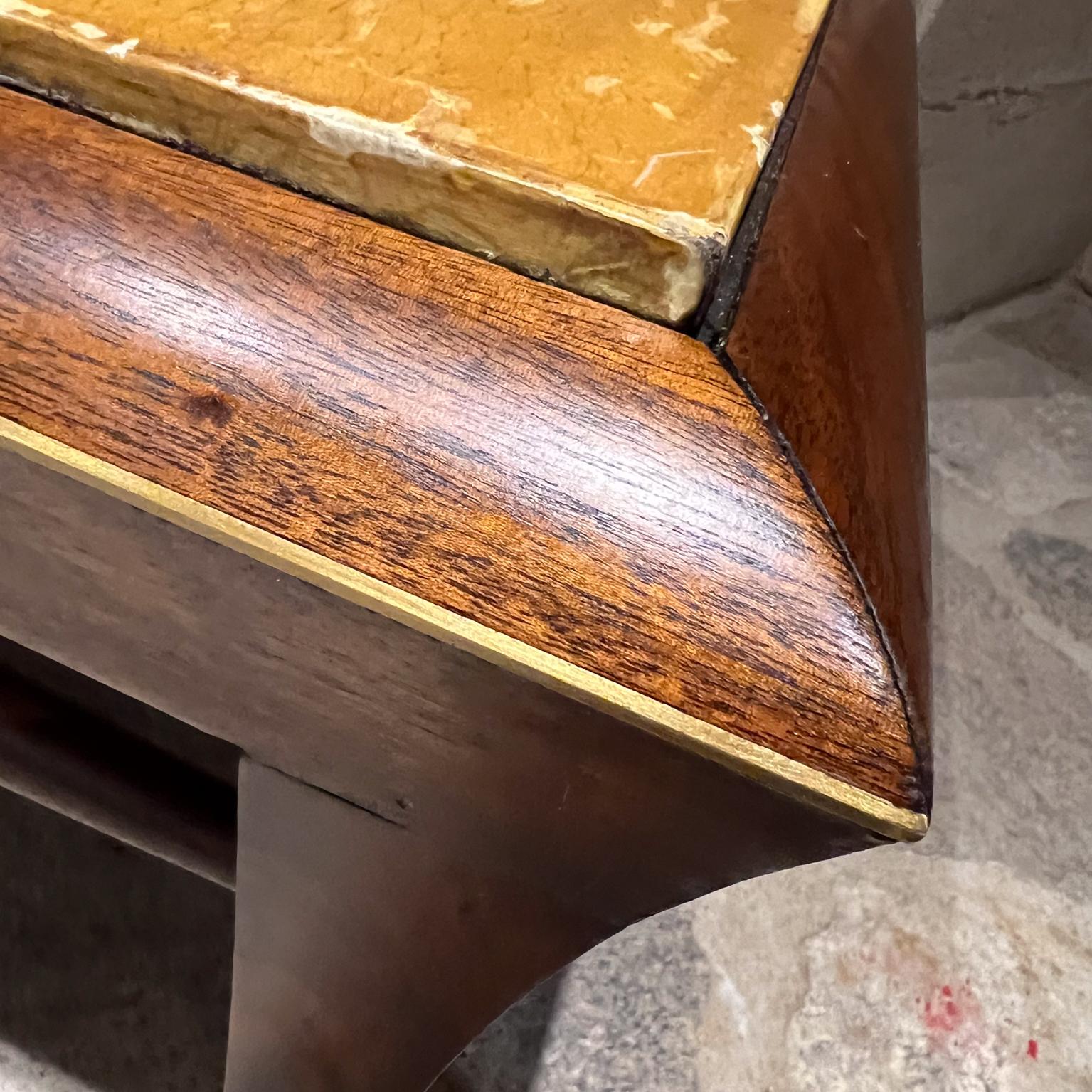 1960s Neoclassical Hand Painted Side Tables Mahogany Goatskin For Sale 5