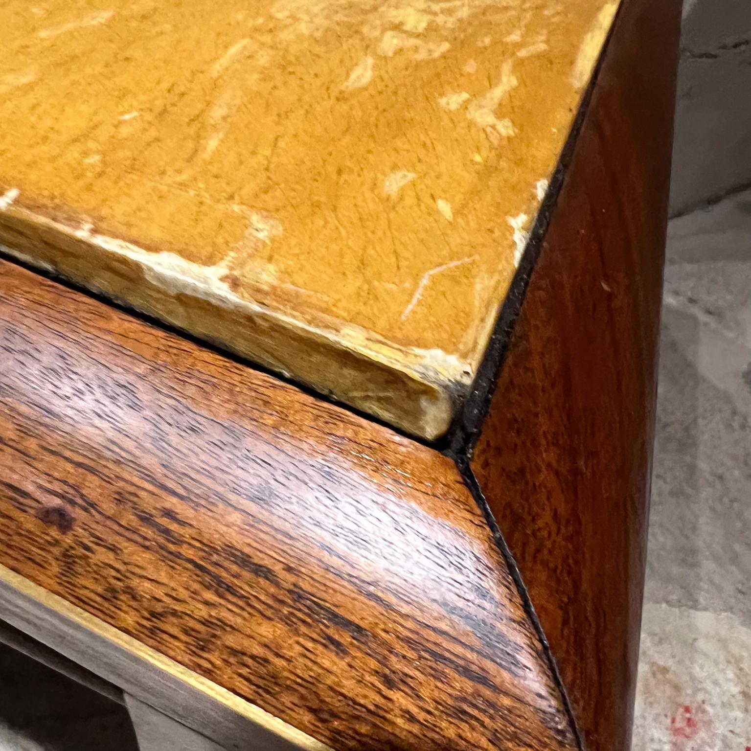 1960s Neoclassical Hand Painted Side Tables Mahogany Goatskin For Sale 6