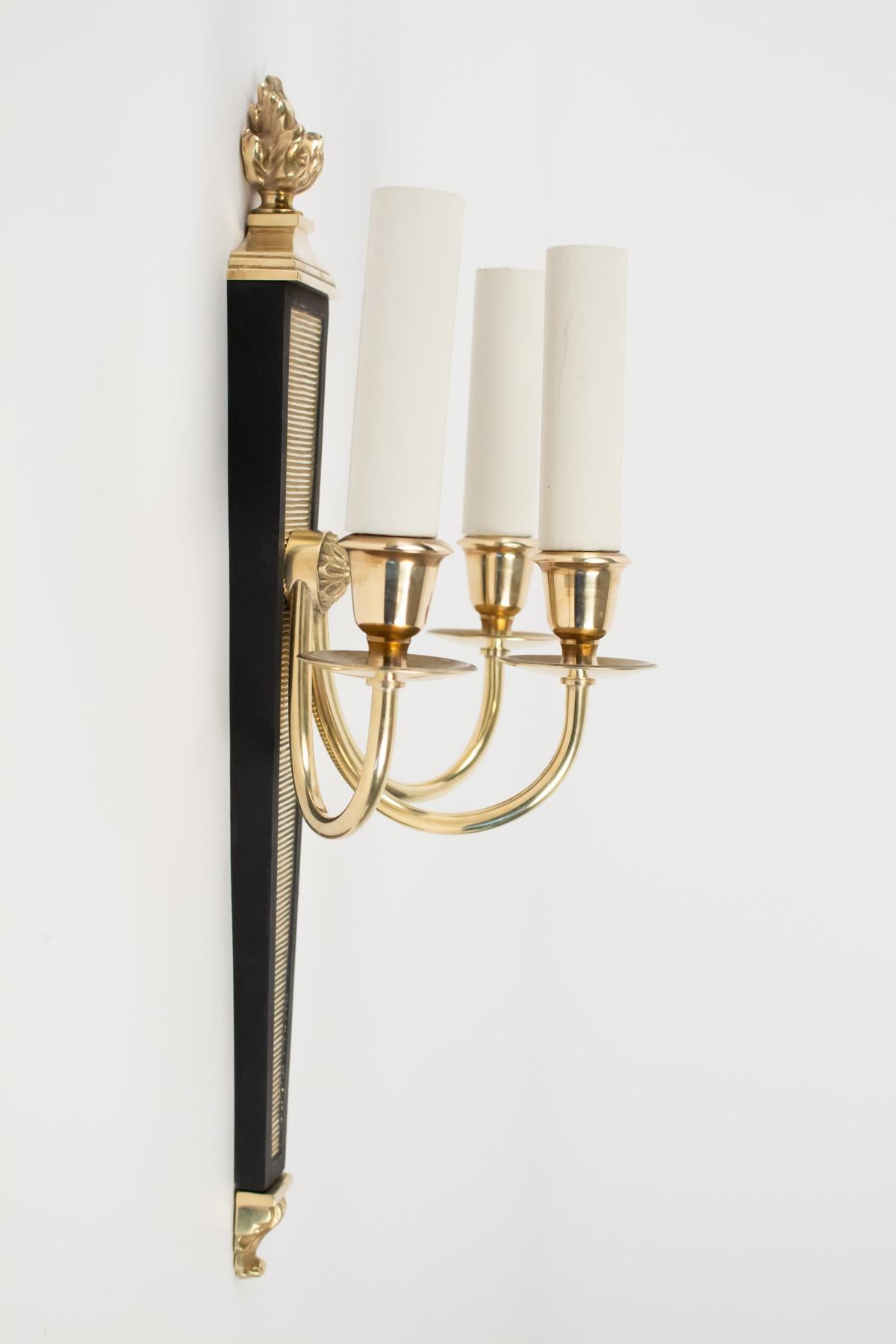 1960s Neoclassical Maison Charles Sconces (Neoklassisch)