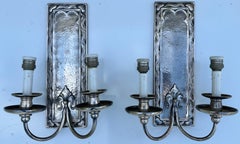1960’s Neoclassical Nickel plated French Sconces, 2 pair available