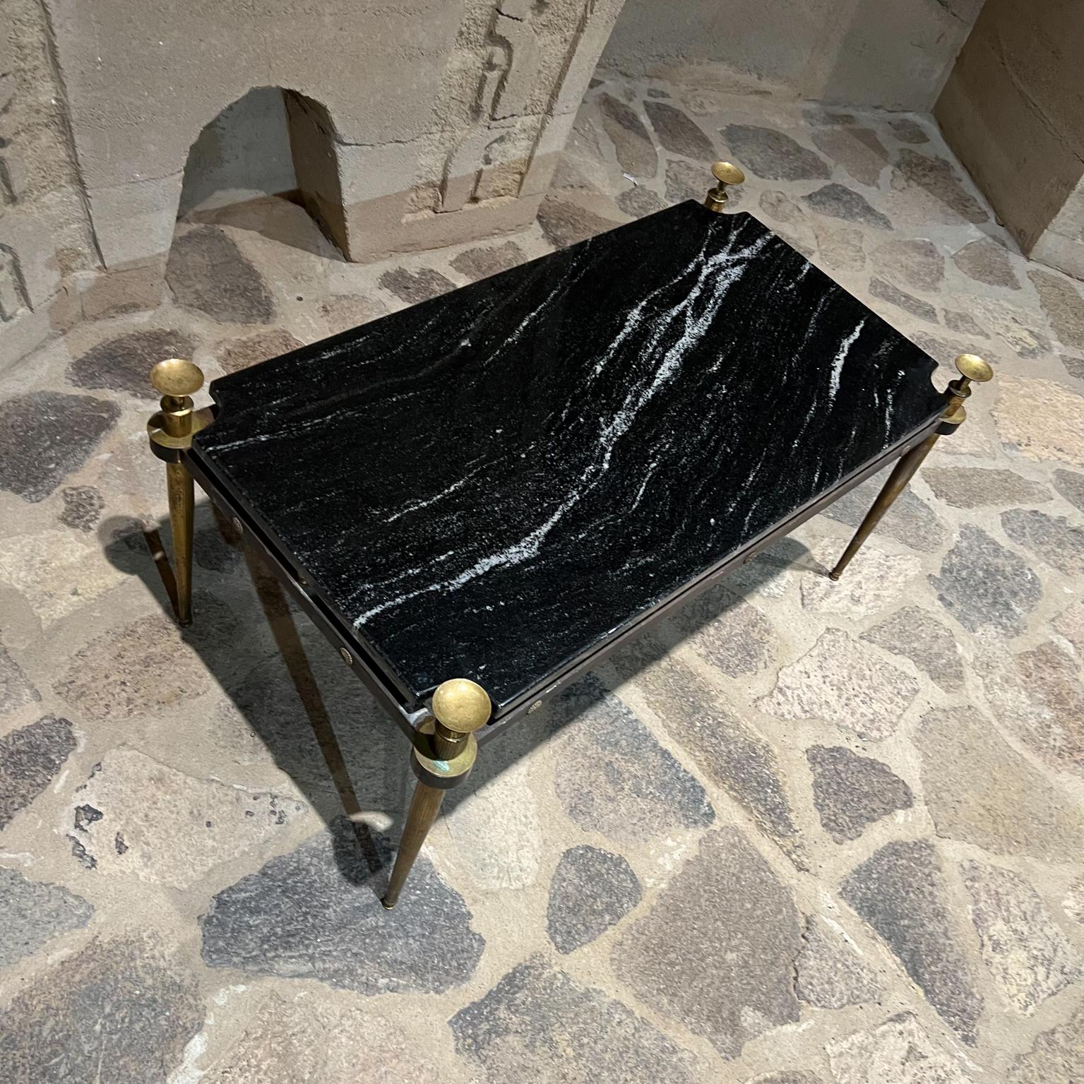 1960s Neoclassical Italian Black Marble Coffee Table Italy For Sale 8