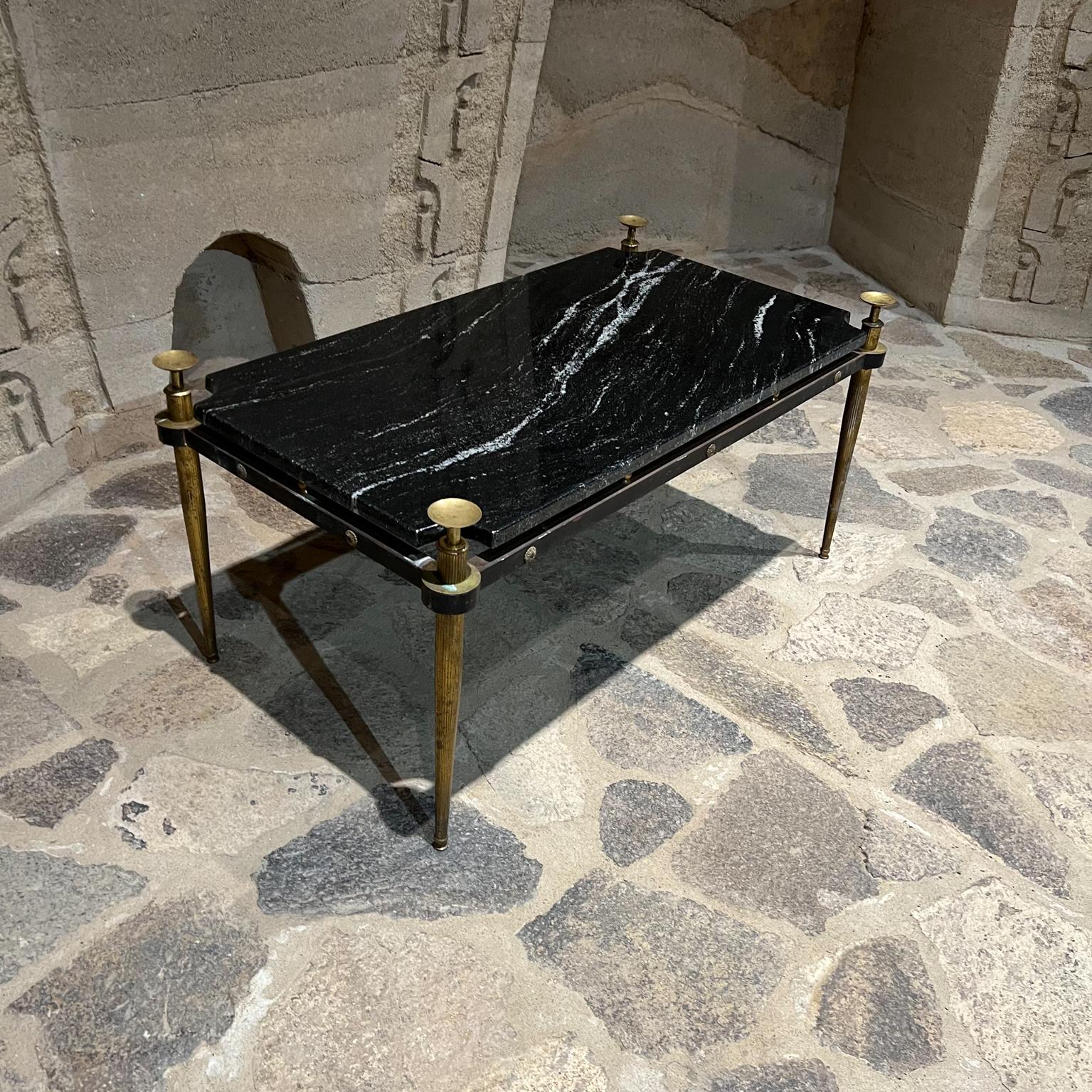 1960s Neoclassical Italian Black Marble Coffee Table Italy For Sale 9