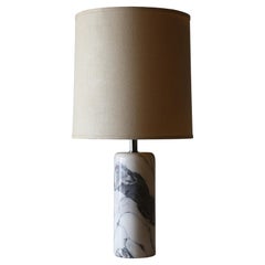 Vintage 1960's Nessen Studio Carrara Marble Table Lamp Mid Century Modern