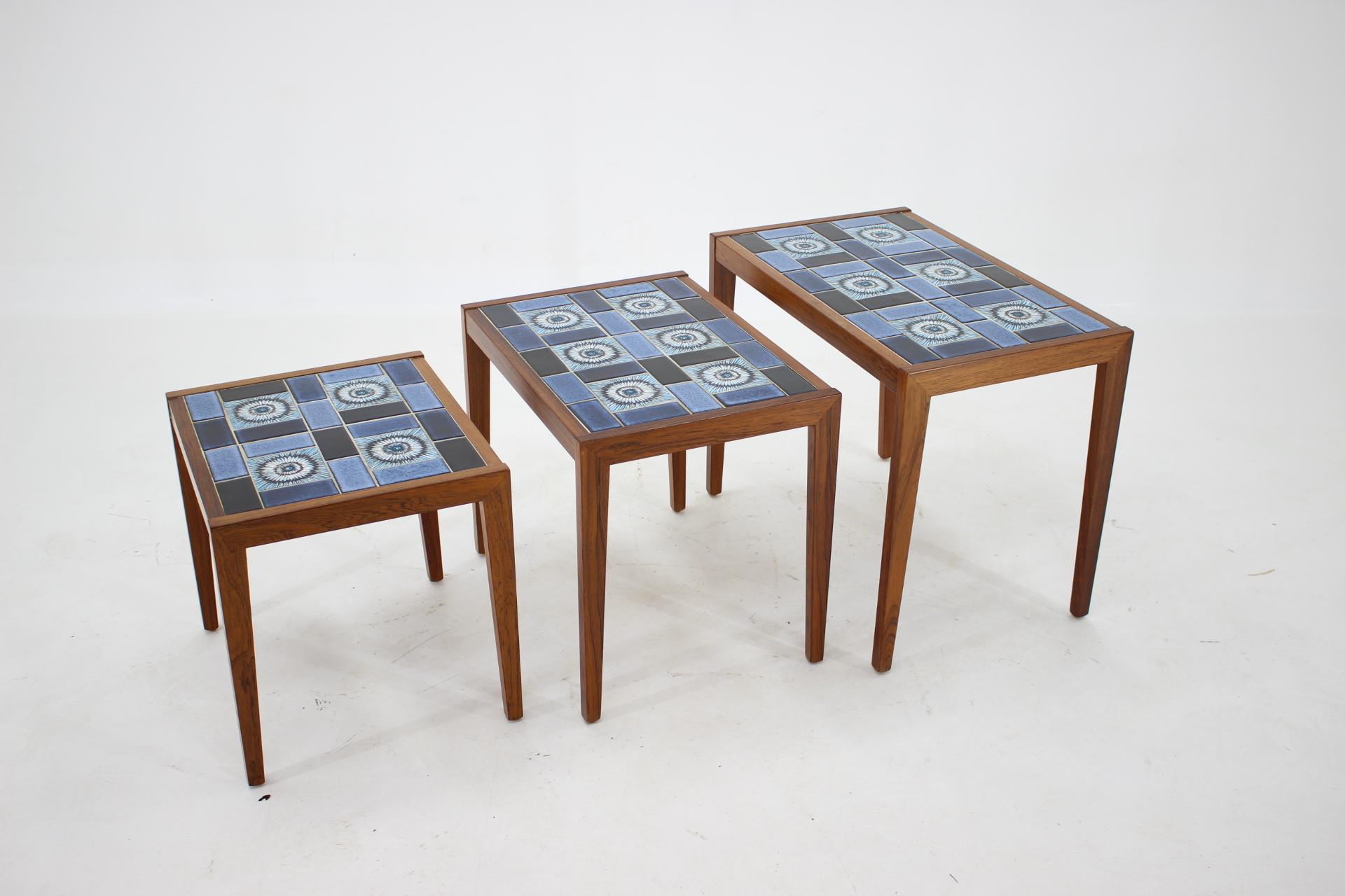Mid-Century Modern 1960s Nesting Ceramic Tables, Denmark
