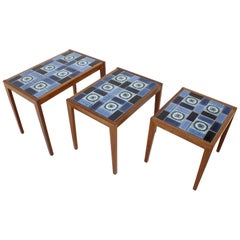 1960s Nesting Ceramic Tile Tables, Denmark