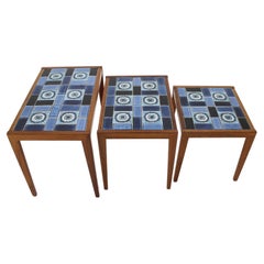 1960s Nesting Ceramic Tile Tables, Denmark
