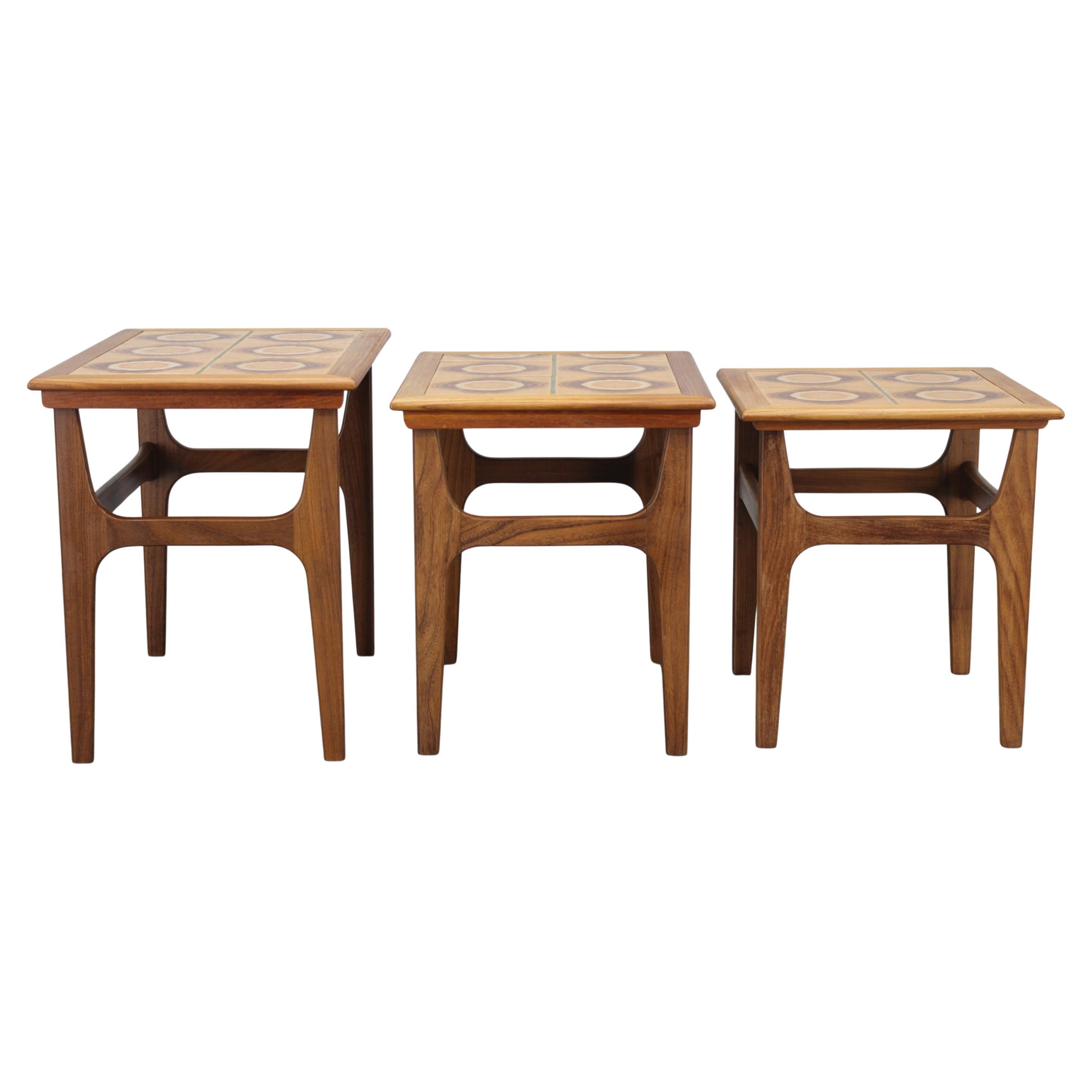 1960s Nesting Ceramic Tile Tables, Denmark