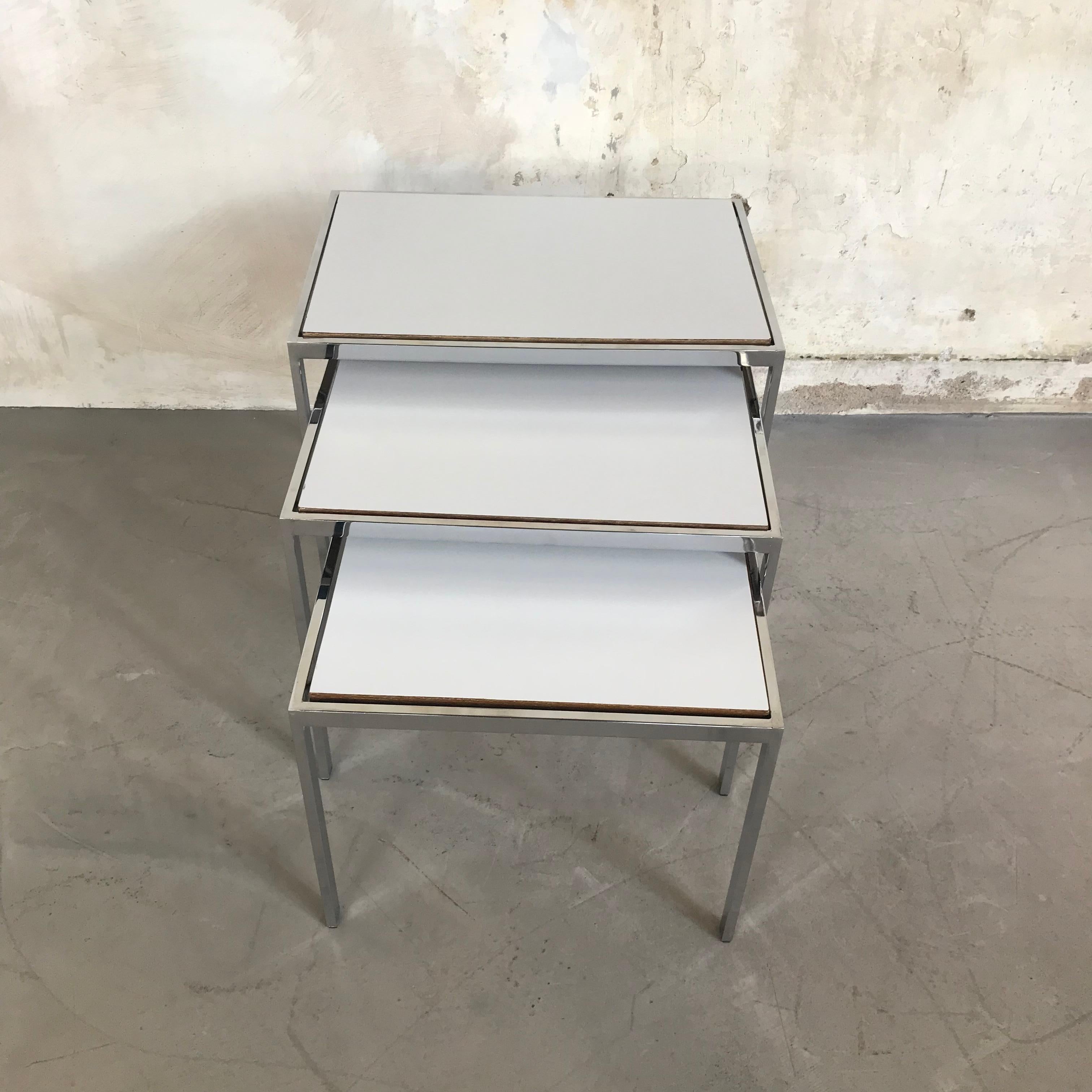 1960s Nesting Tables Turnable Tops by Cees Braakman for Pastoe For Sale 3
